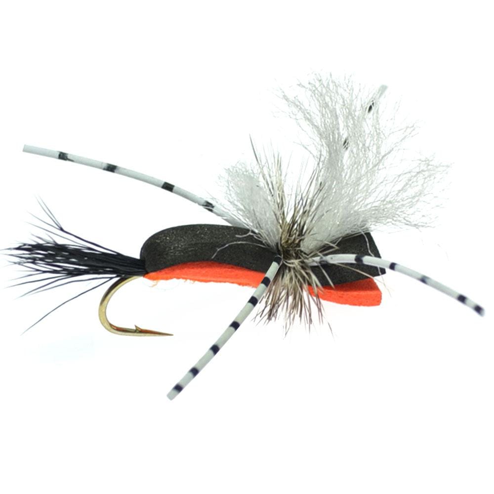 The Fly Fishing Place Trout Dry Flies Hippie Stomper Size 14 Sampler - 4 Flies Foam Body Grasshopper Dry Fly