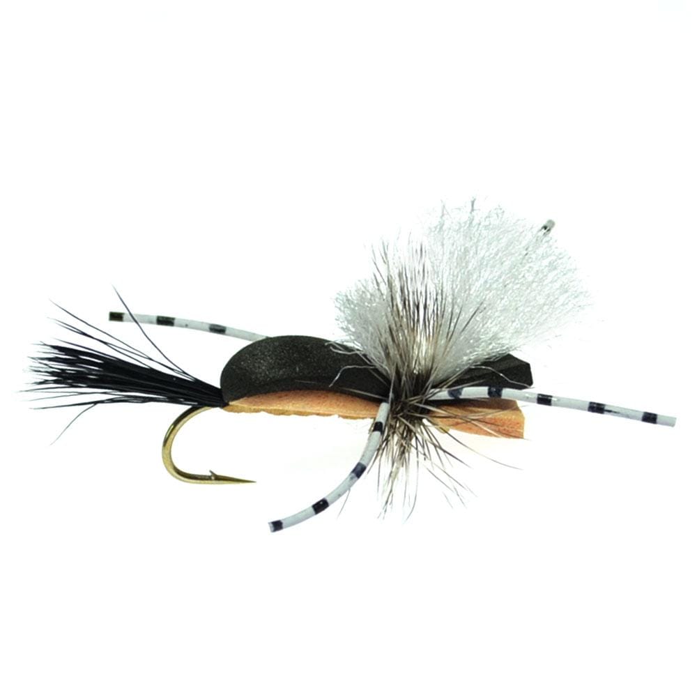 The Fly Fishing Place Trout Dry Flies Hippie Stomper Size 14 Sampler - 4 Flies Foam Body Grasshopper Dry Fly