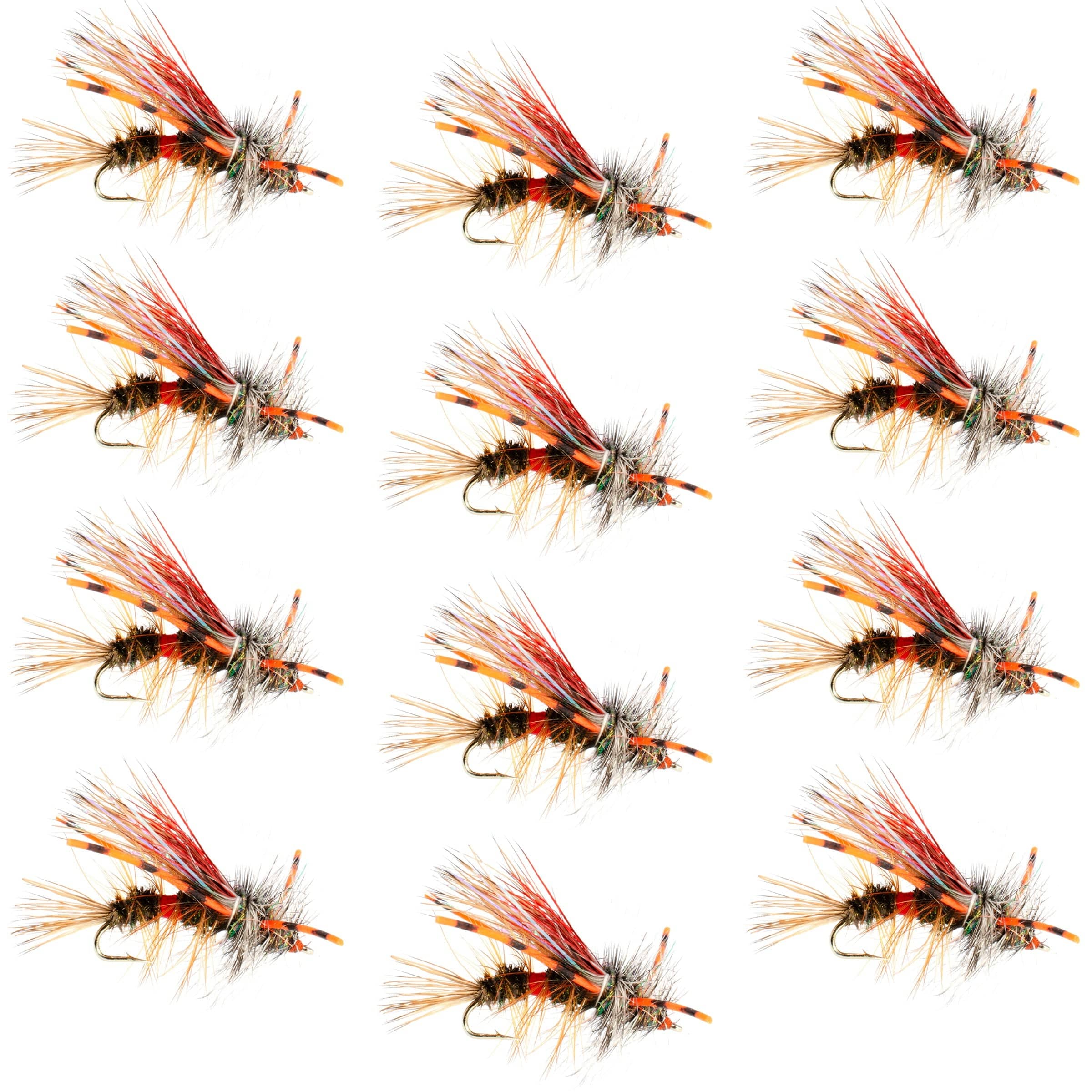 The Fly Fishing Place Trout Dry Flies Kaufmann's Royal Crystal Stimulator Rubber Legs Dry Fly - 1 Dozen Flies Hook Size 14