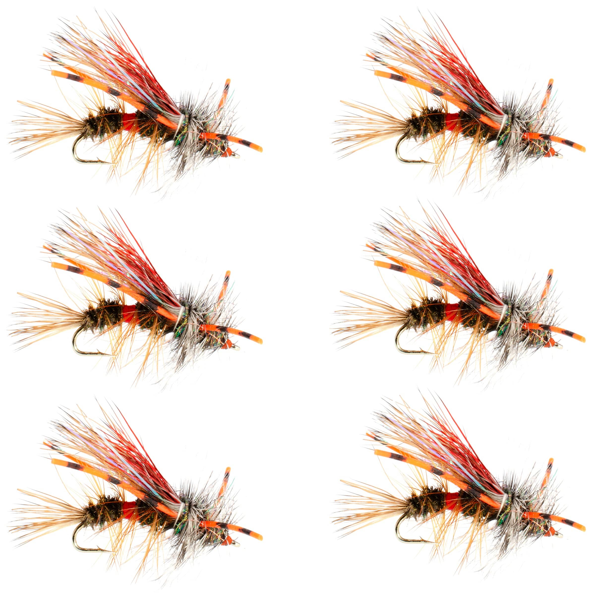 The Fly Fishing Place Trout Dry Flies Kaufmann's Royal Crystal Stimulator Rubber Legs Dry Fly - 6 Flies Hook Size 16