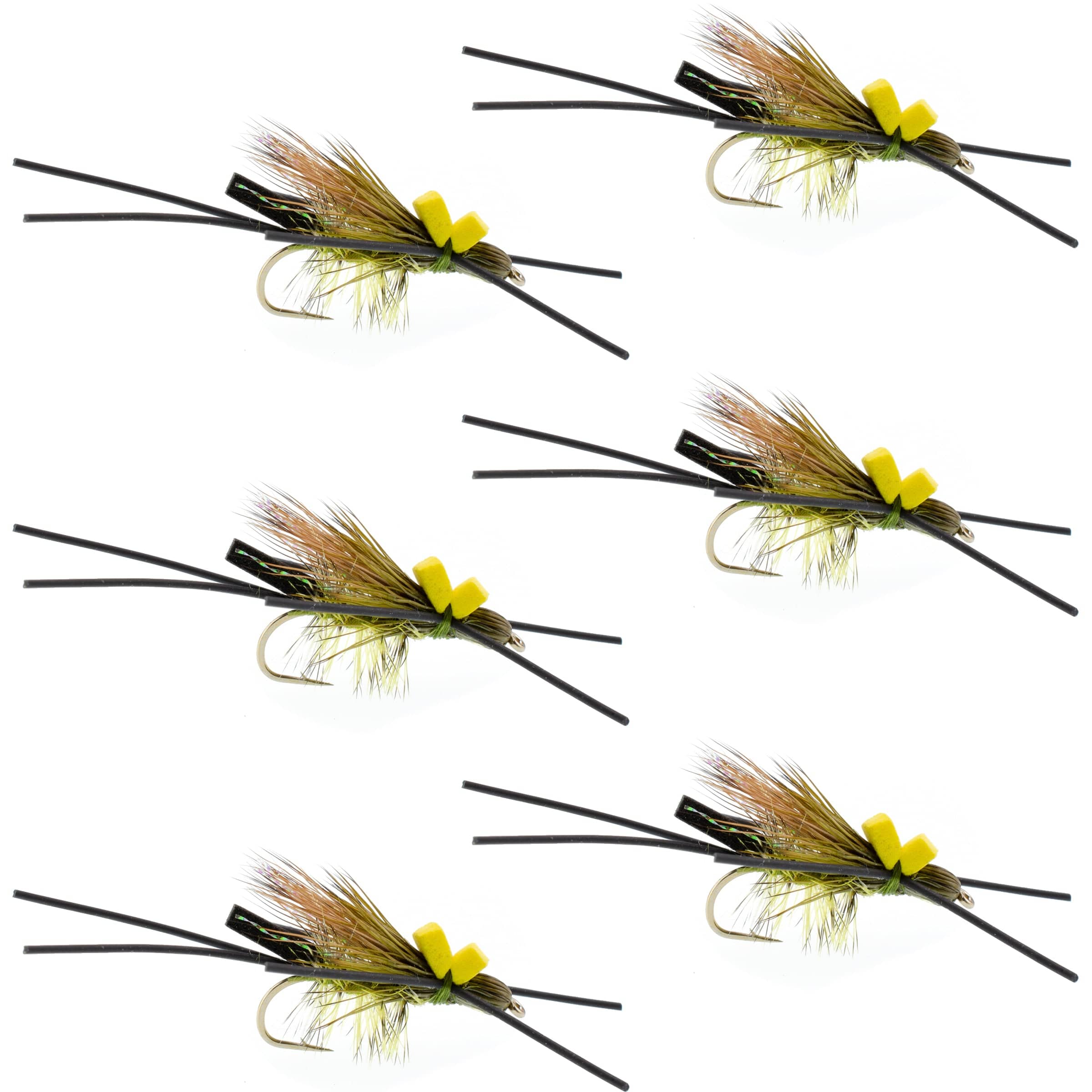The Fly Fishing Place Trout Dry Flies Long Tail Skwala Stone Fly Dry Trout Flies - Adult Squalla Stonefly Dry Fly - 6 Flies Hook Size 10