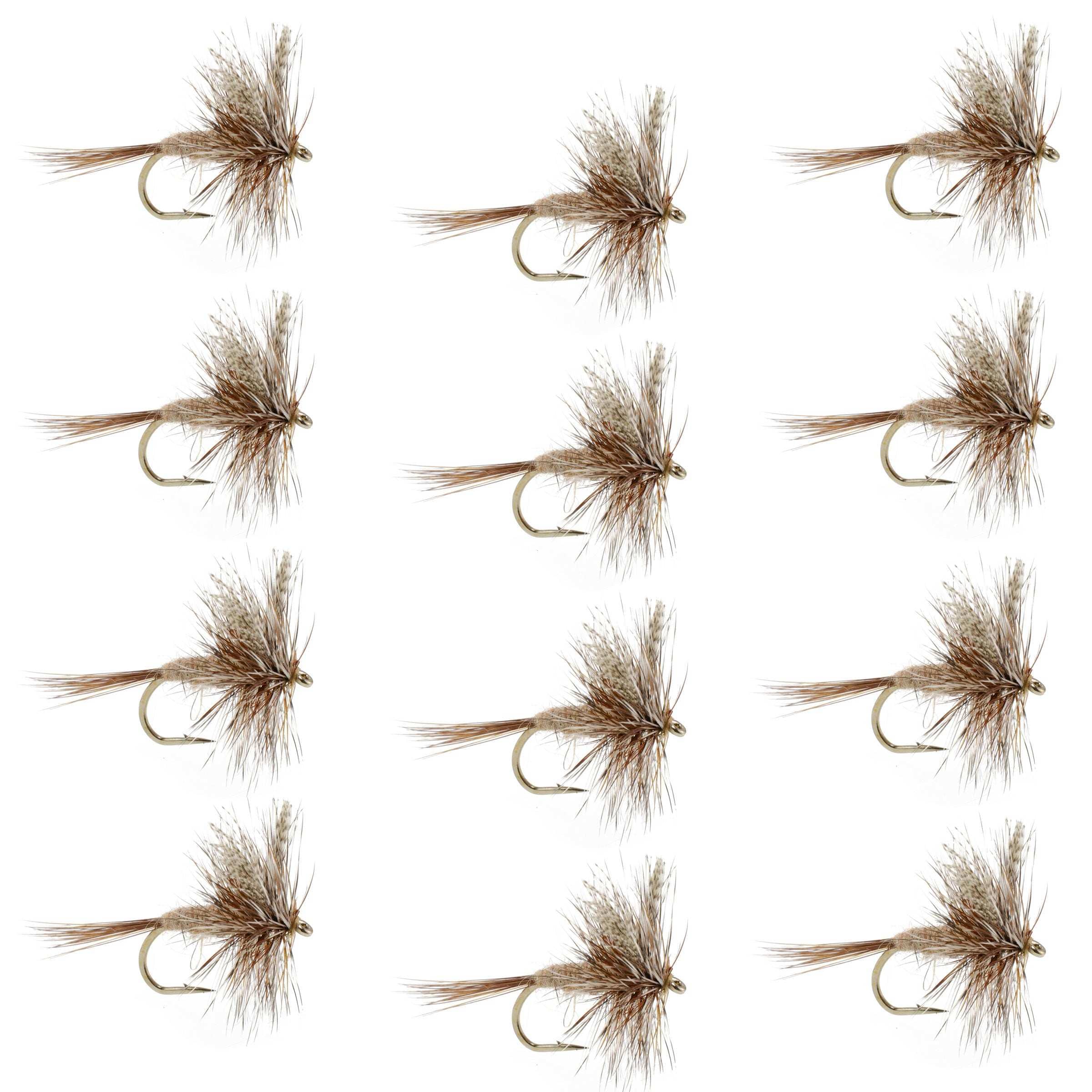 The Fly Fishing Place Trout Dry Flies March Brown Classic Dry Fly - 1 Dozen Flies Hook Size 14