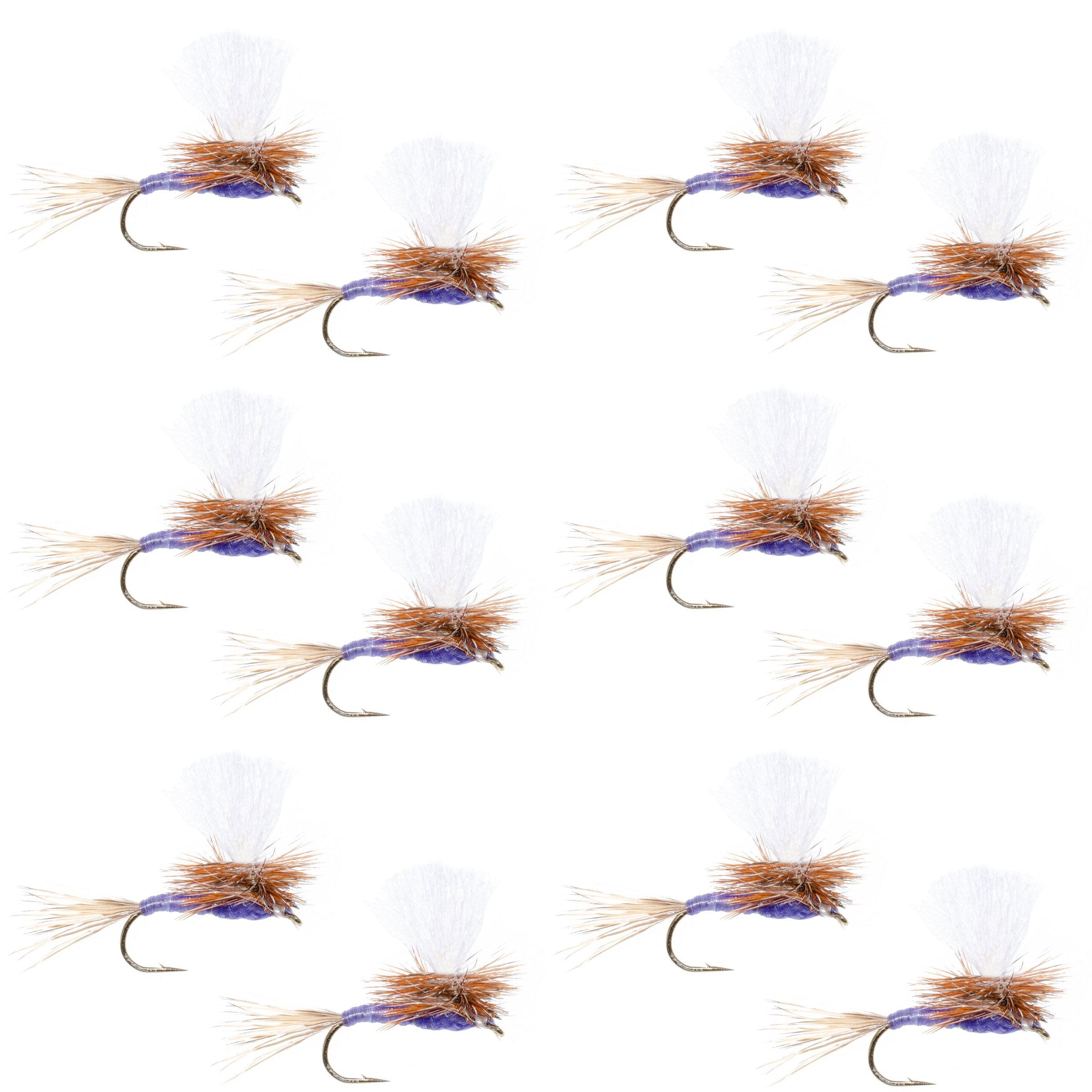 The Fly Fishing Place Trout Dry Flies Parachute Purple Haze Dry Fly - 12 Flies Size 16