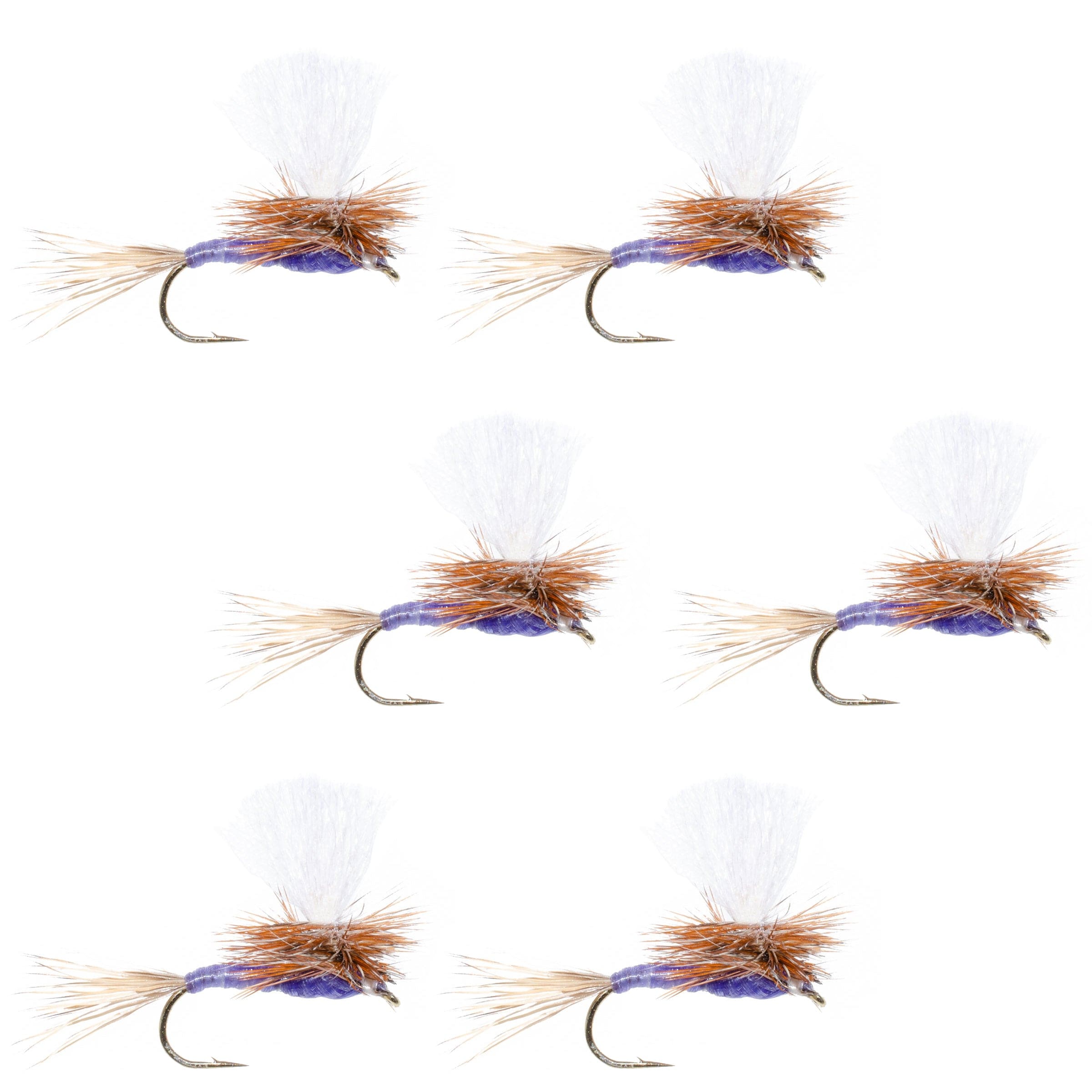 The Fly Fishing Place Trout Dry Flies Parachute Purple Haze Dry Fly - 6 Flies Size 12