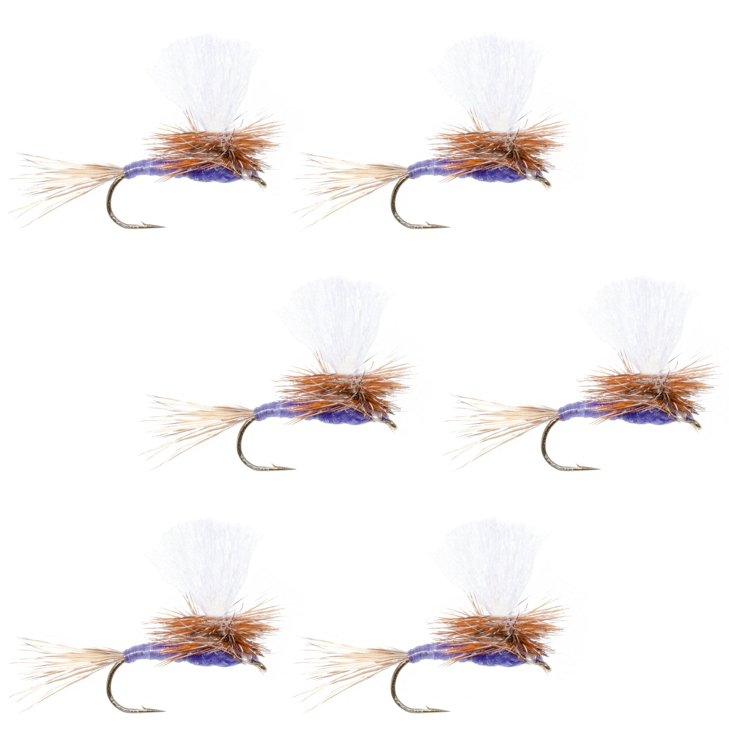 The Fly Fishing Place Trout Dry Flies Parachute Purple Haze Dry Fly - 6 Flies Size 16
