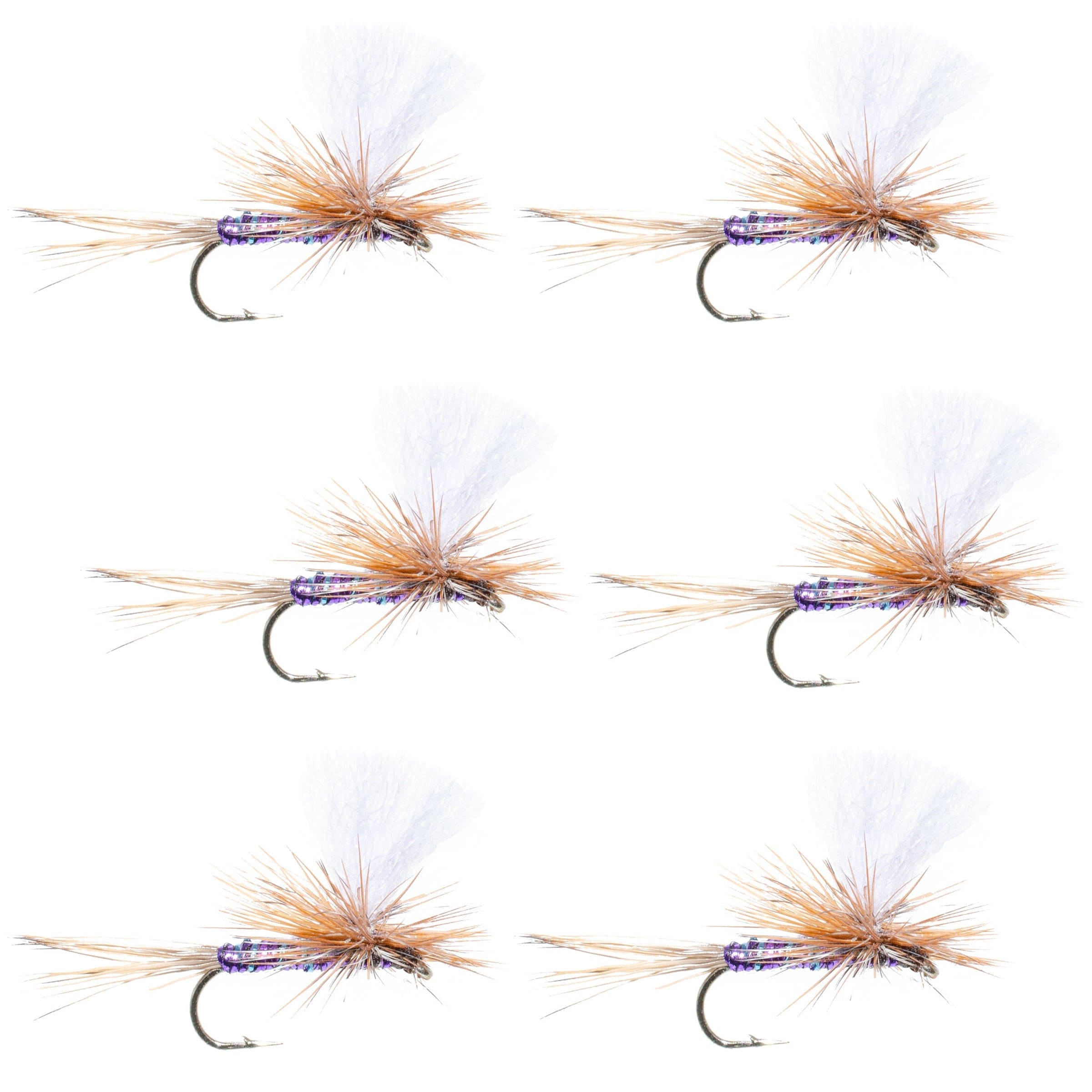 The Fly Fishing Place Trout Dry Flies Parachute Super Flash Purple Haze Dry Fly - 6 Flies Size 14
