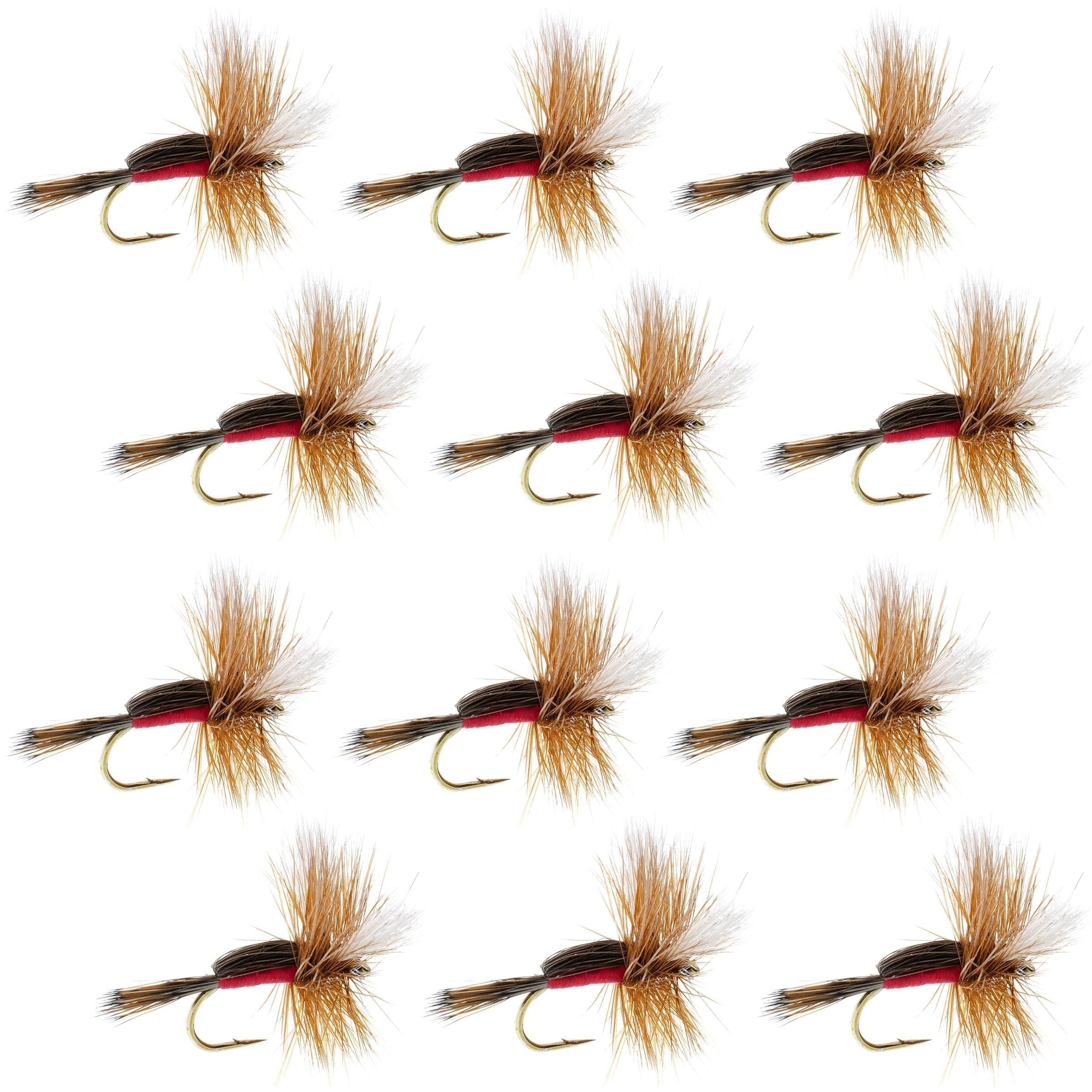 The Fly Fishing Place Trout Dry Flies Royal Humpy Classic Hair Wing Dry Fly - 1 Dozen Flies Hook Size 16