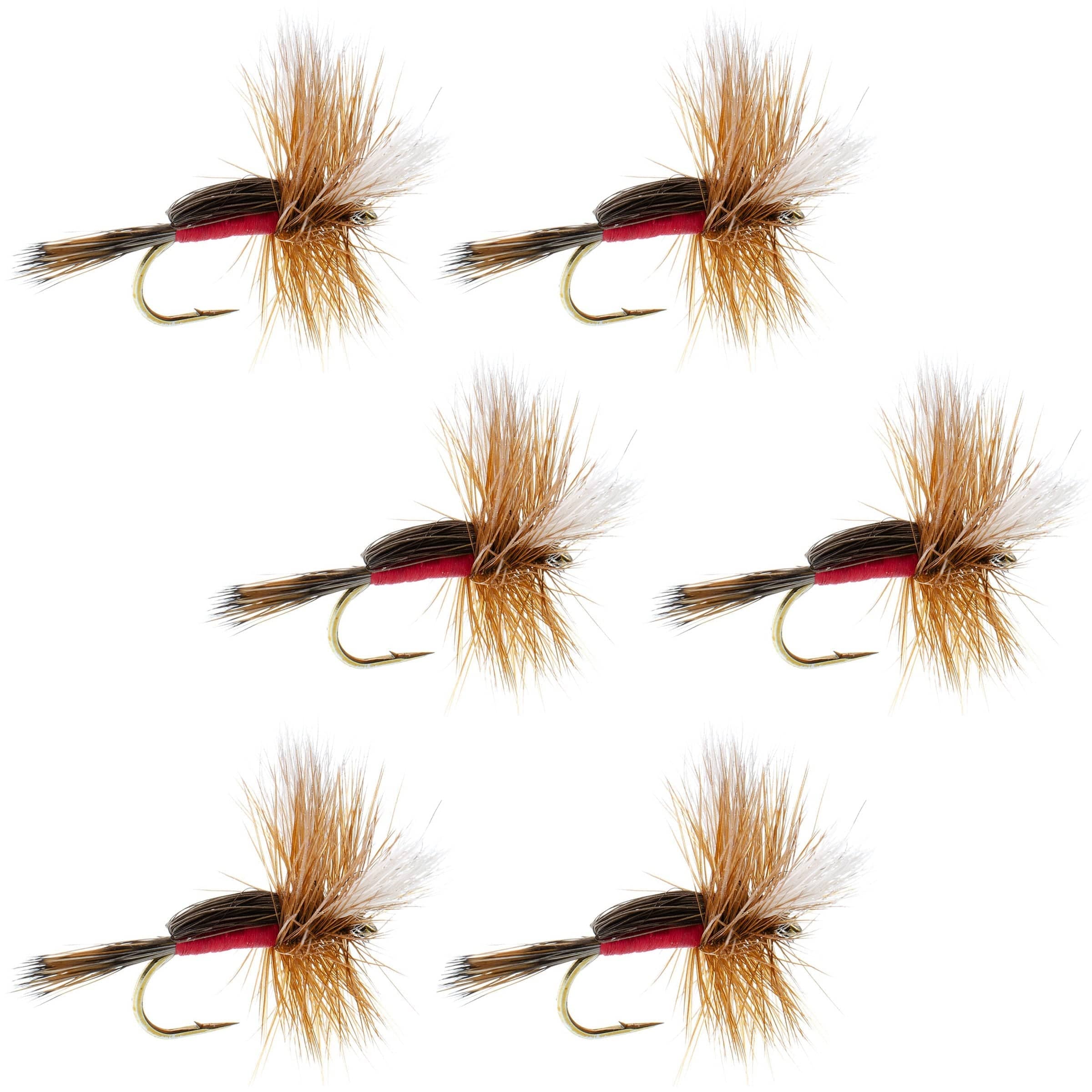 The Fly Fishing Place Trout Dry Flies Royal Humpy Classic Hair Wing Dry Fly - 6 Flies Hook Size 12