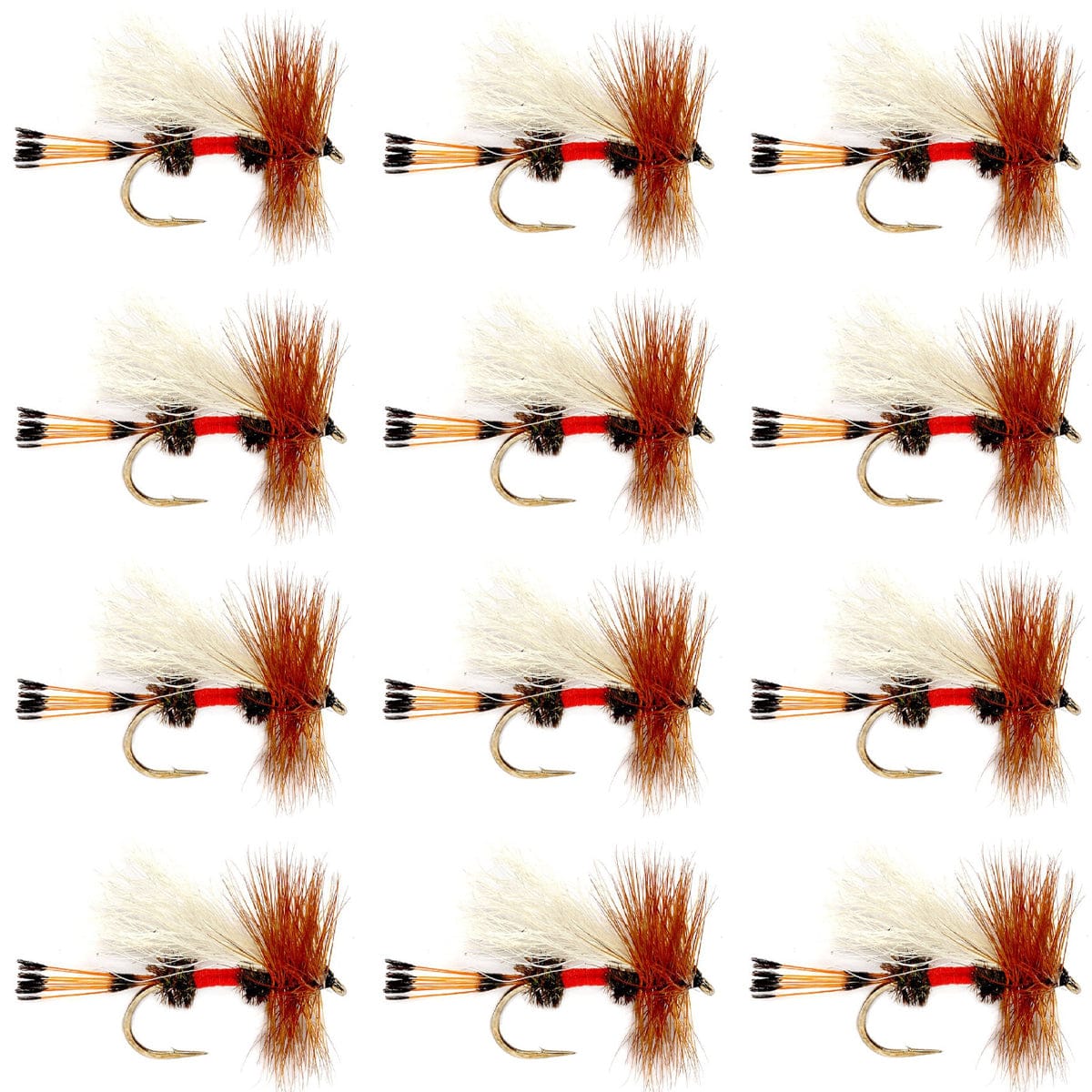 The Fly Fishing Place Trout Dry Flies Royal Trude Classic Hair Wing Dry Fly - 1 Dozen Flies Hook Size 10
