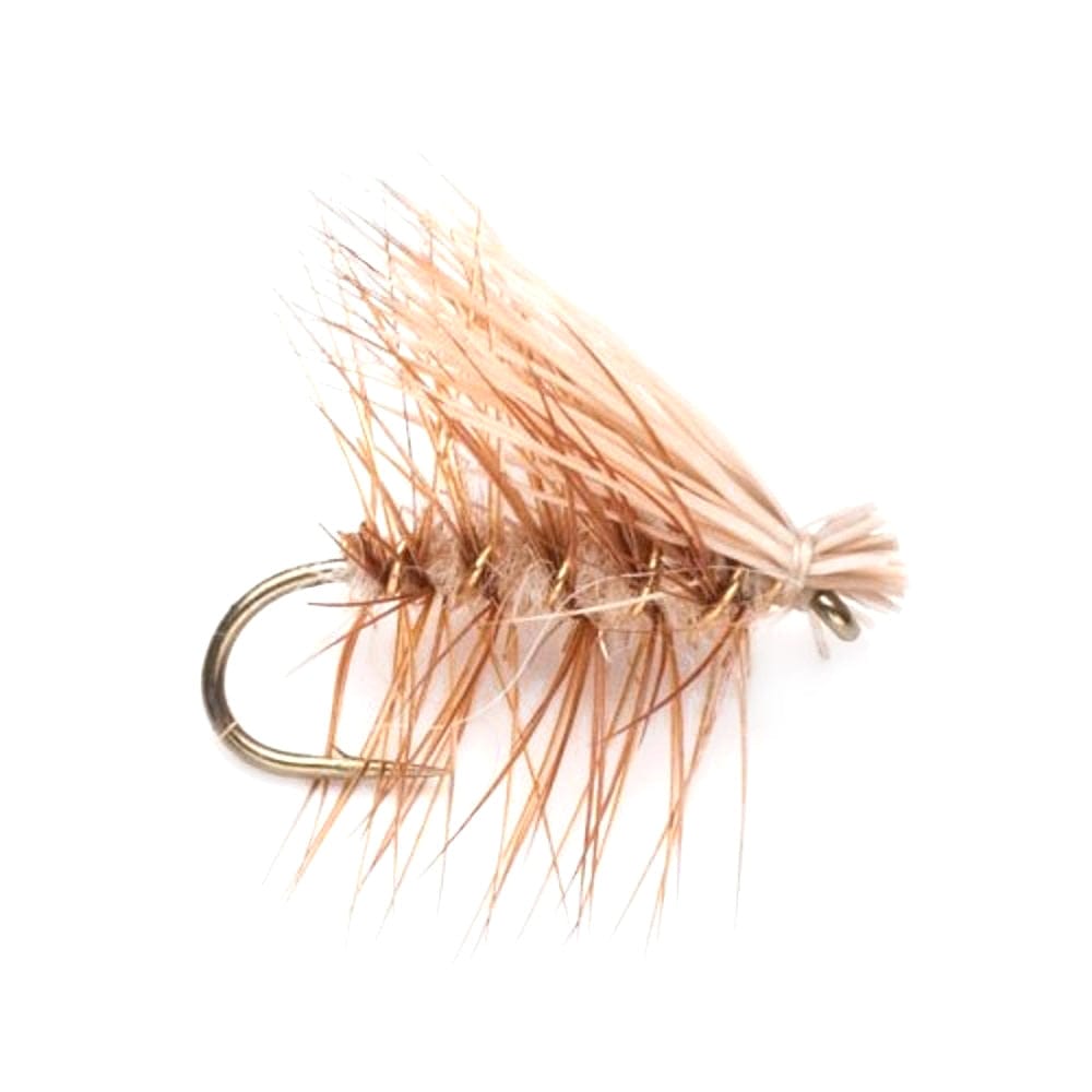 The Fly Fishing Place Trout Dry Flies Tan Elk Hair Caddis Classic Trout Dry Fly - Set of 6 Flies Size 16