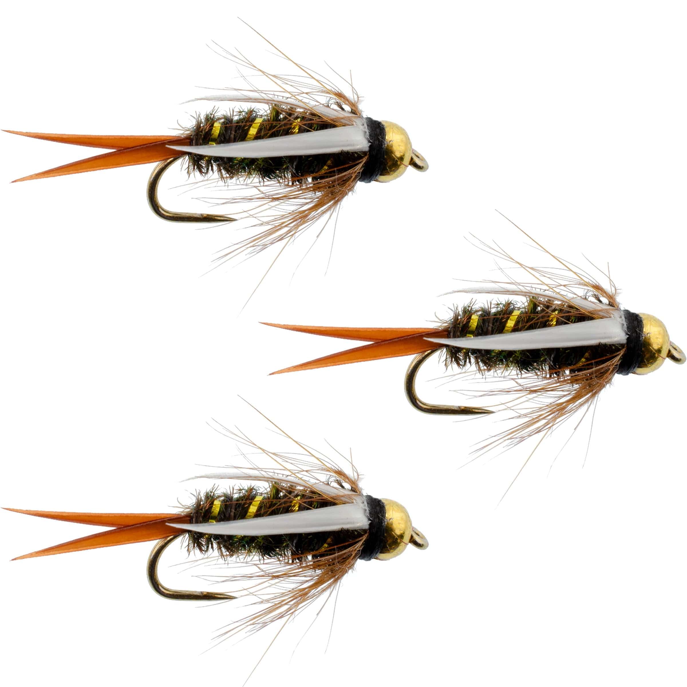 The Fly Fishing Place Trout Wet Flies 3 Pack Barbless Bead Head Prince Nymph Fly Fishing Flies - Hook Size 16