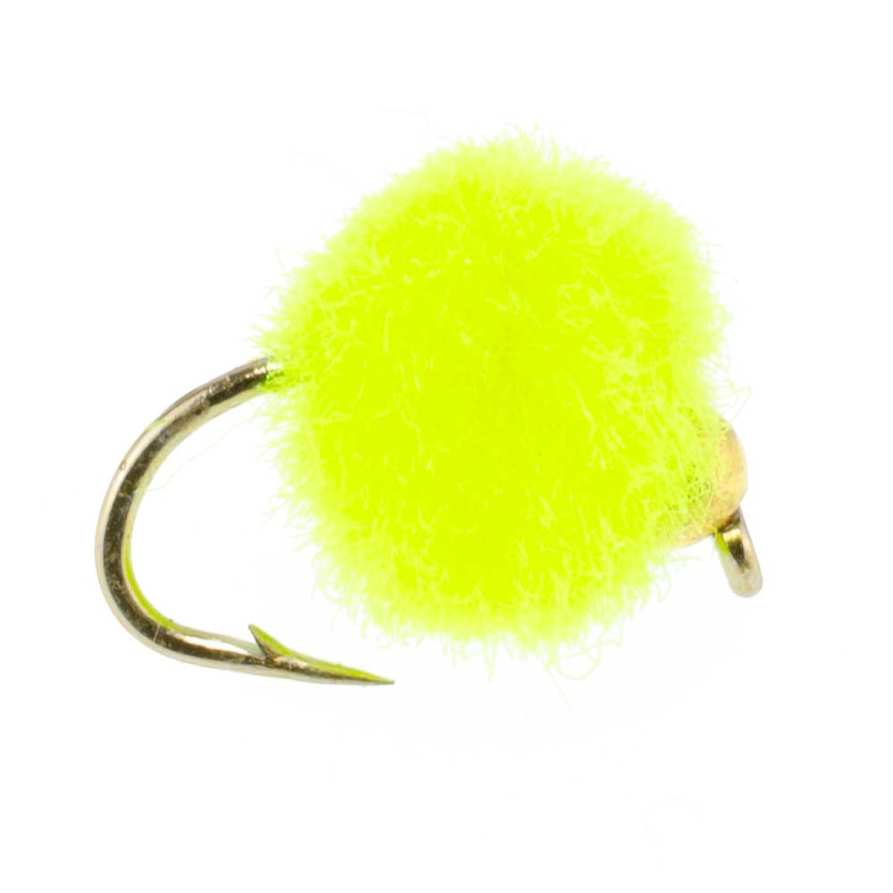 The Fly Fishing Place Trout Wet Flies 3 Pack Bead Head Hot Chartreuse Egg Fly Fishing Flies - Hook Size 16