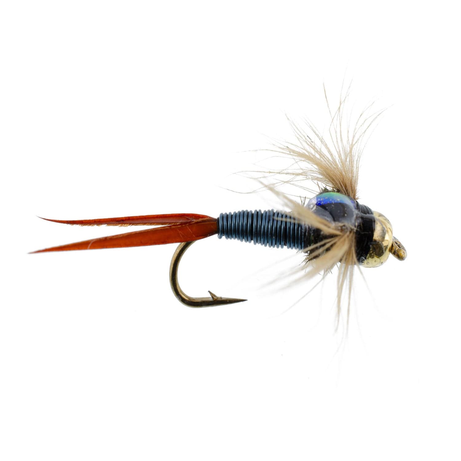 The Fly Fishing Place Trout Wet Flies 3 Pack Bead Head Metallic Blue Copper John Nymph - Fly Fishing Flies - Hook Size 12