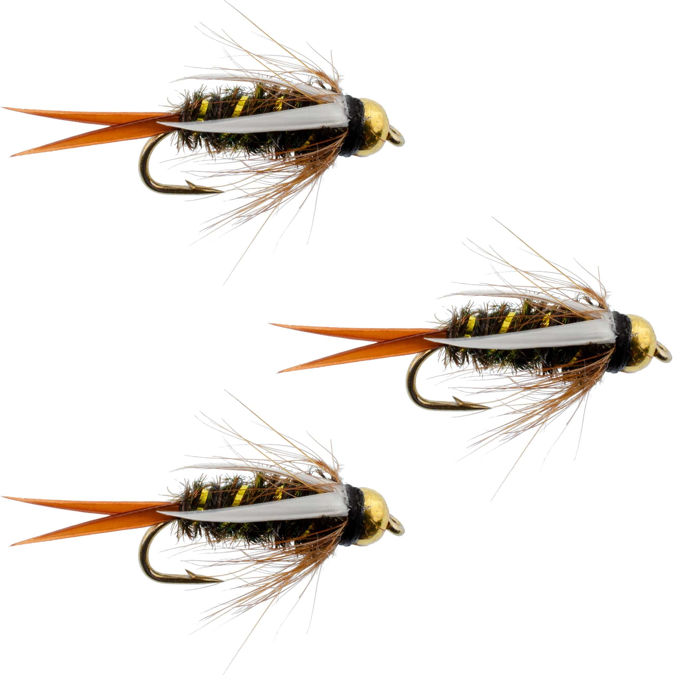 The Fly Fishing Place Trout Wet Flies 3 Pack Bead Head Prince Nymph Fly Fishing Flies - Hook Size 10