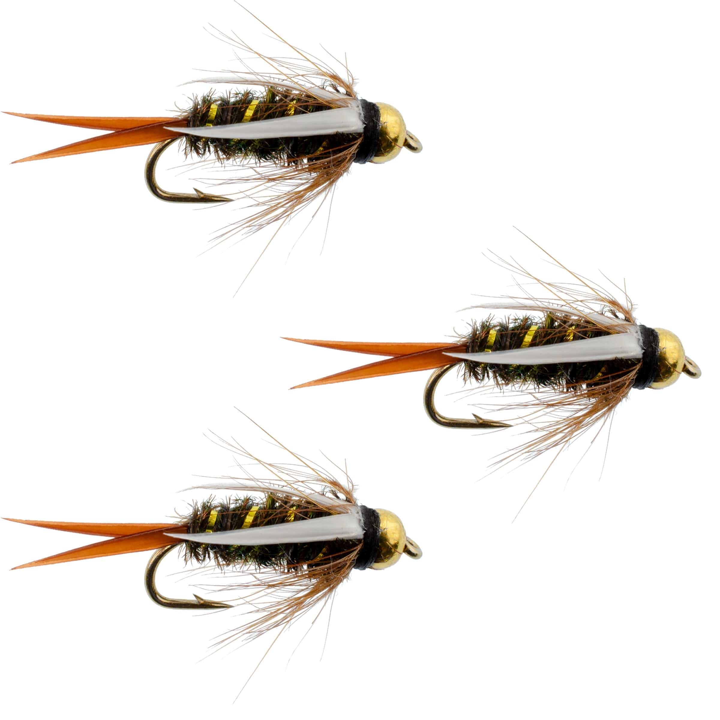 The Fly Fishing Place Trout Wet Flies 3 Pack Bead Head Prince Nymph Fly Fishing Flies - Hook Size 14