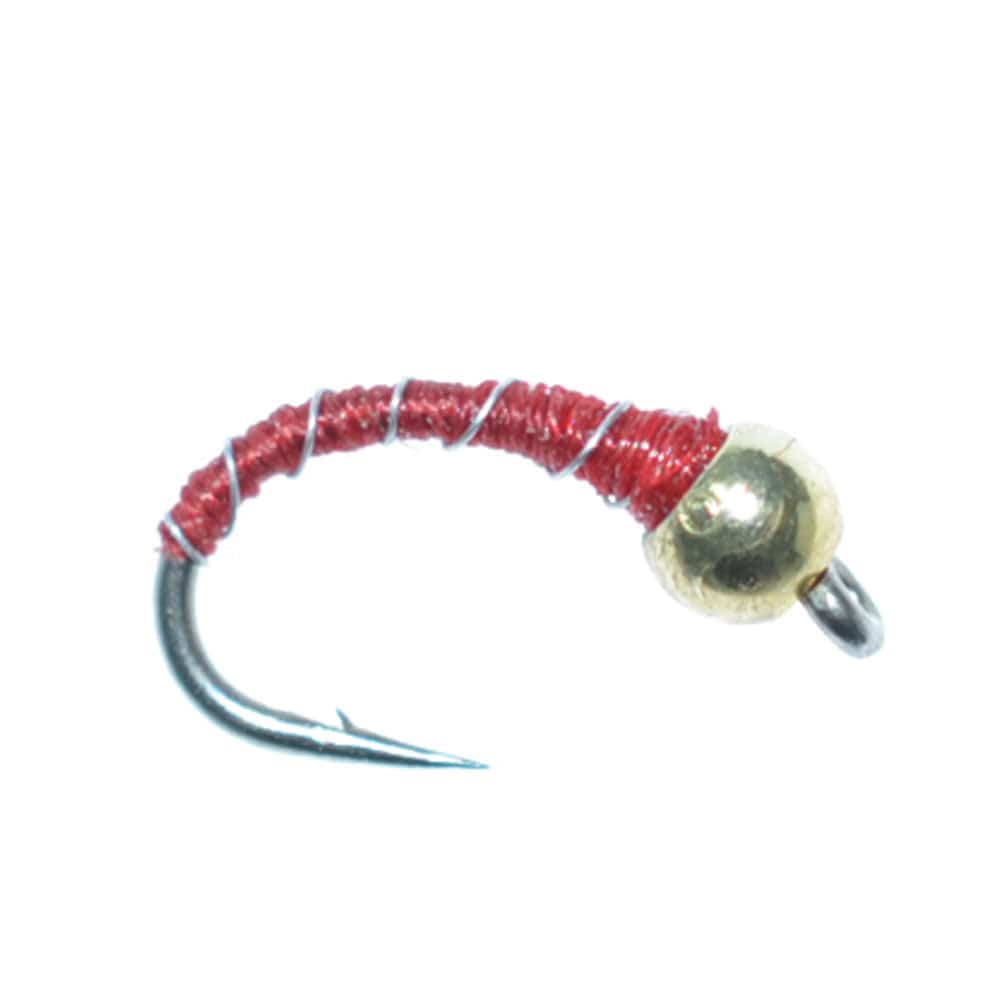 The Fly Fishing Place Trout Wet Flies 3 Pack Bead Head Red Zebra Midge Still Water Nymph Fly Fishing Fly Hook Size 14