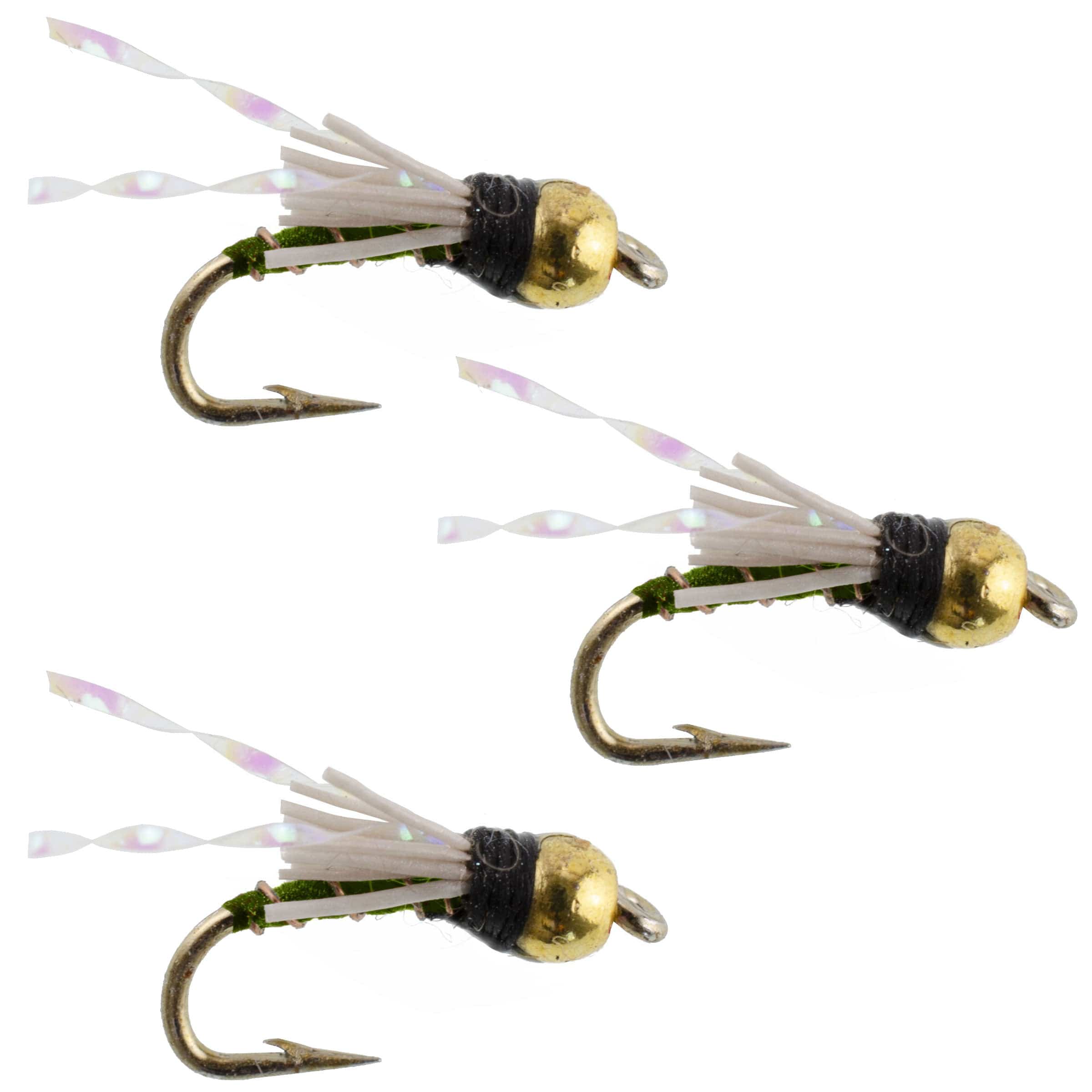 The Fly Fishing Place Trout Wet Flies 3 Pack Beadhead Olive 3 Dollar Dip Serendipity Wet Fly Fishing Flies - Hook Size 16