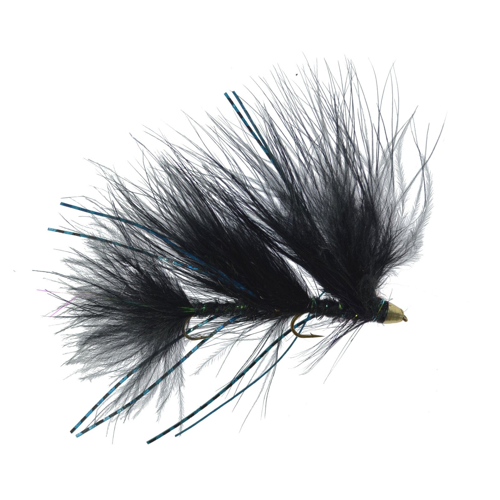 The Fly Fishing Place Trout Wet Flies 3 Pack Circus Peanut Envy Streamer Black - Size 6 - Articulated Trout Bass Steelhead Salmon and Bass Fly Fishing Flies