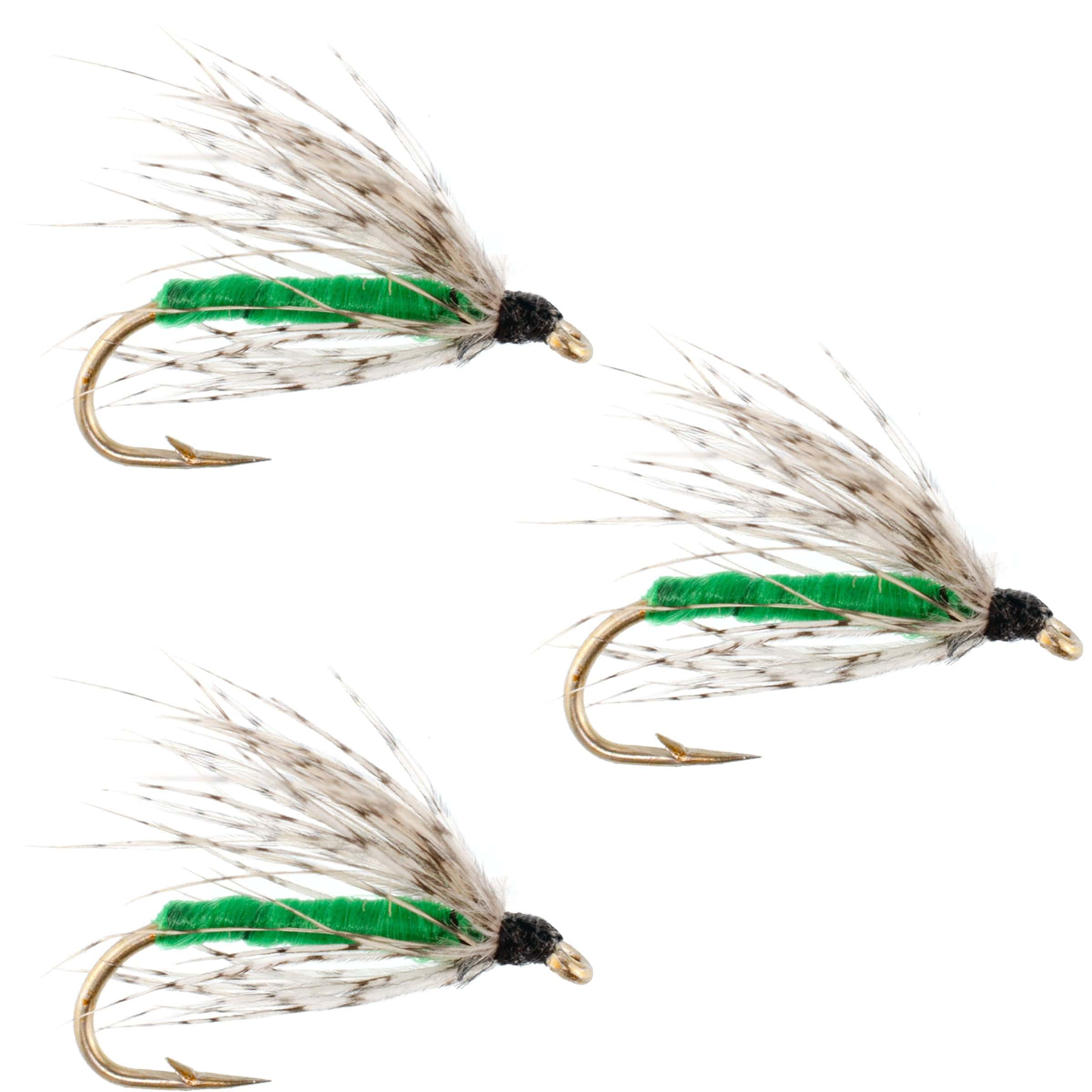 The Fly Fishing Place Trout Wet Flies 3 Pack Soft Hackle Partridge and Green Fly Fishing Wet Flies - Hook Size 16