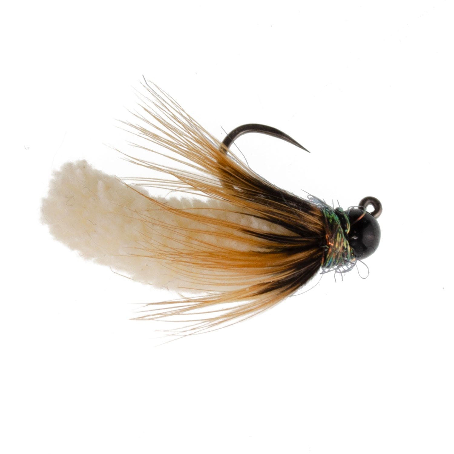 The Fly Fishing Place Trout Wet Flies 3 Pack Tungsten Bead Cream Mop Fly Tactical Jig Czech Euro Nymph Barbless-  Size 14