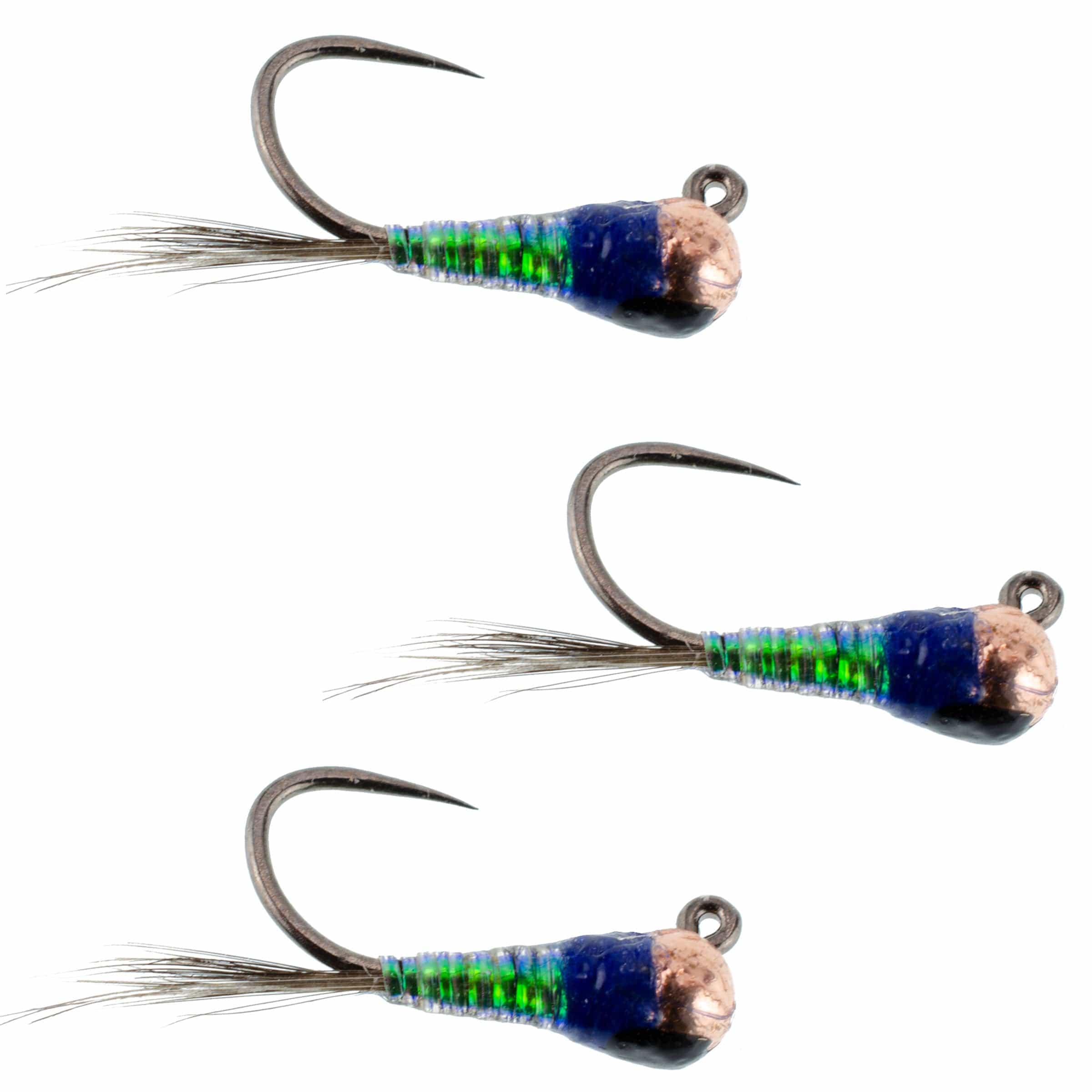 The Fly Fishing Place Trout Wet Flies 3 Pack Tungsten Bead Gasolina Perdigon Tactical Jig Czech Euro Nymph Spanish Nymphing Fly - Hook Size 18