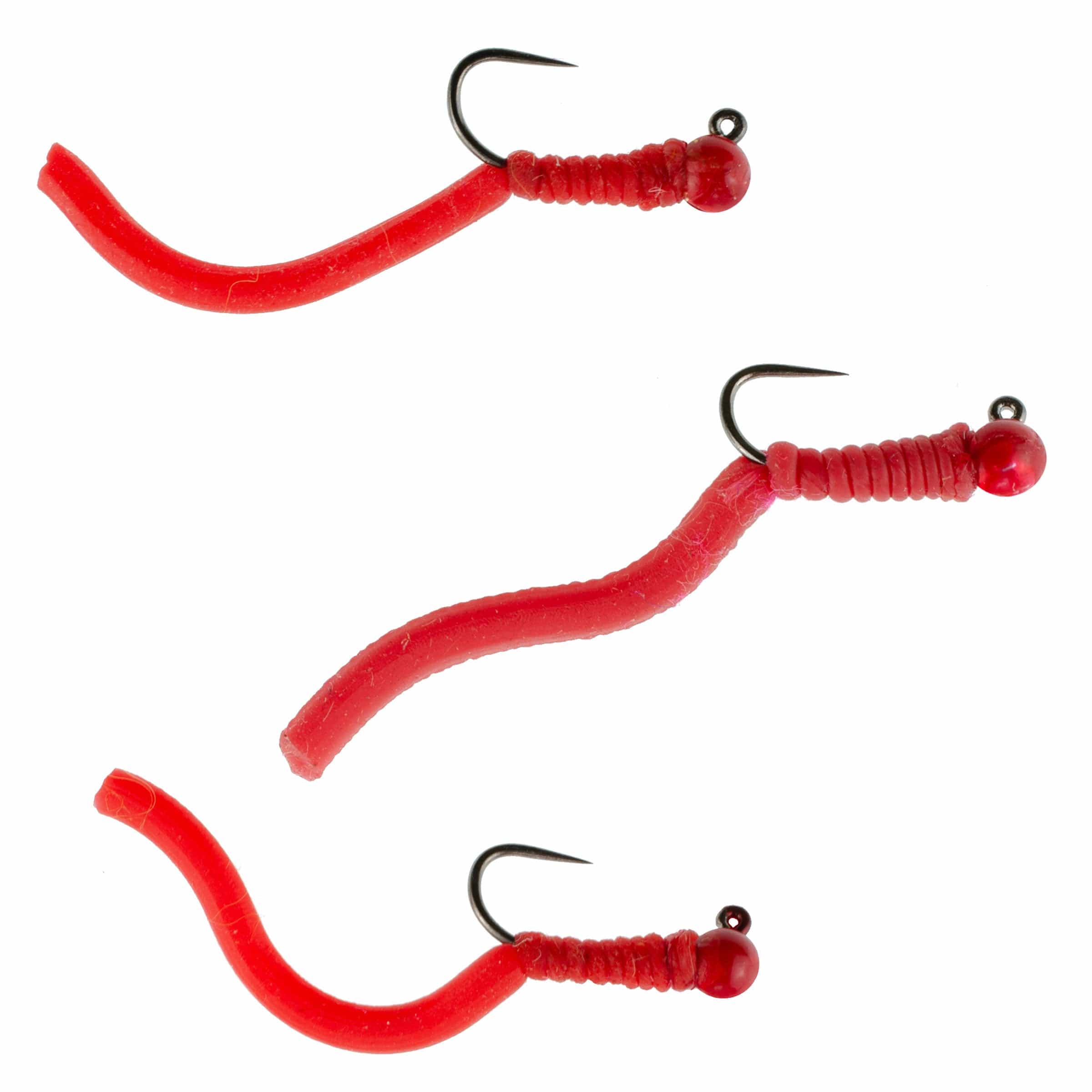 The Fly Fishing Place Trout Wet Flies 3 Pack Tungsten Bead Squirminator Squirmy Wormy Tactical Jig Czech Euro Nymph Barbless Nymphing Fly - Size 16