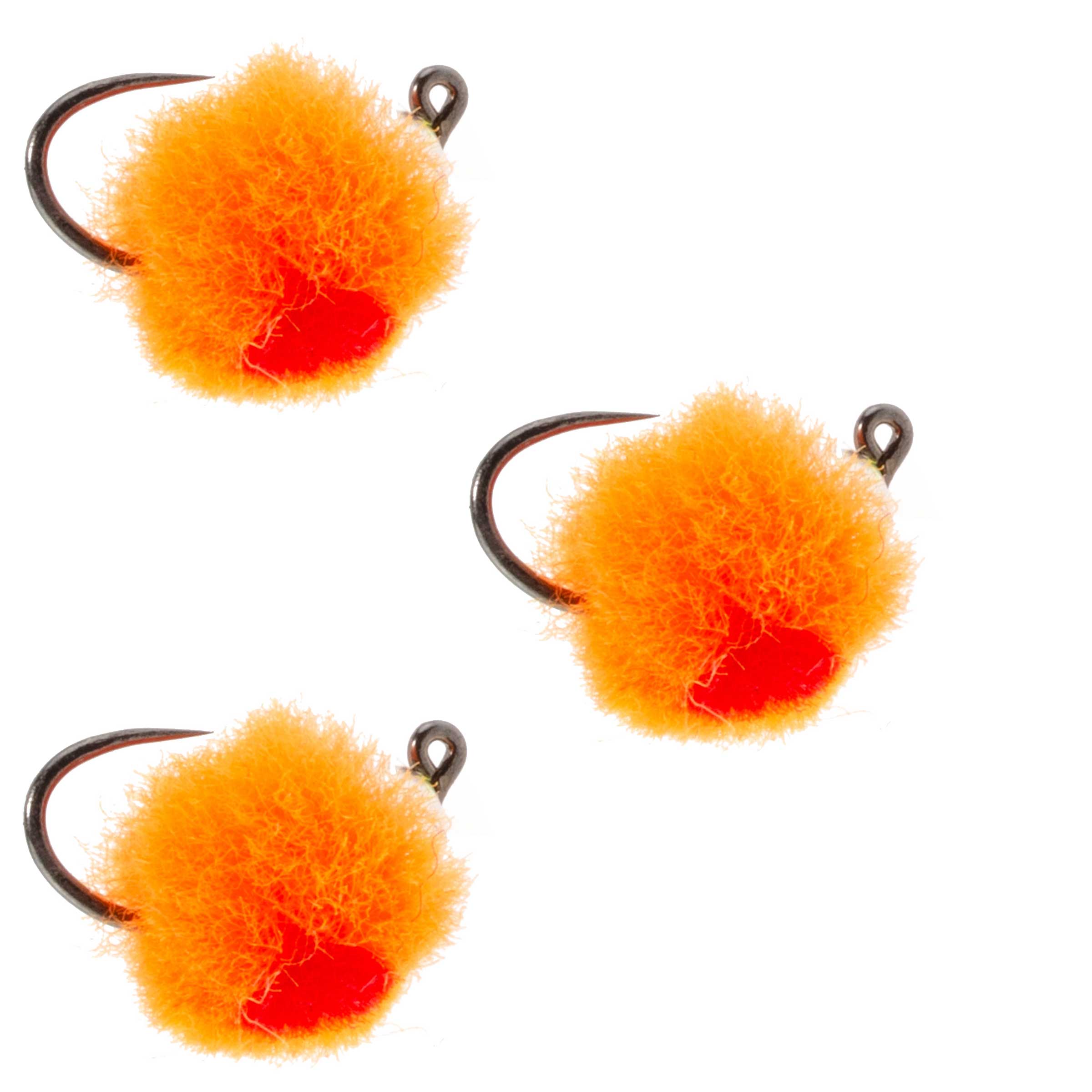 The Fly Fishing Place Trout Wet Flies 3 Pack Tungsten Bead Tactical Euro Hot Orange Jig Egg Barbless Czech Nymph Fly - Size 14