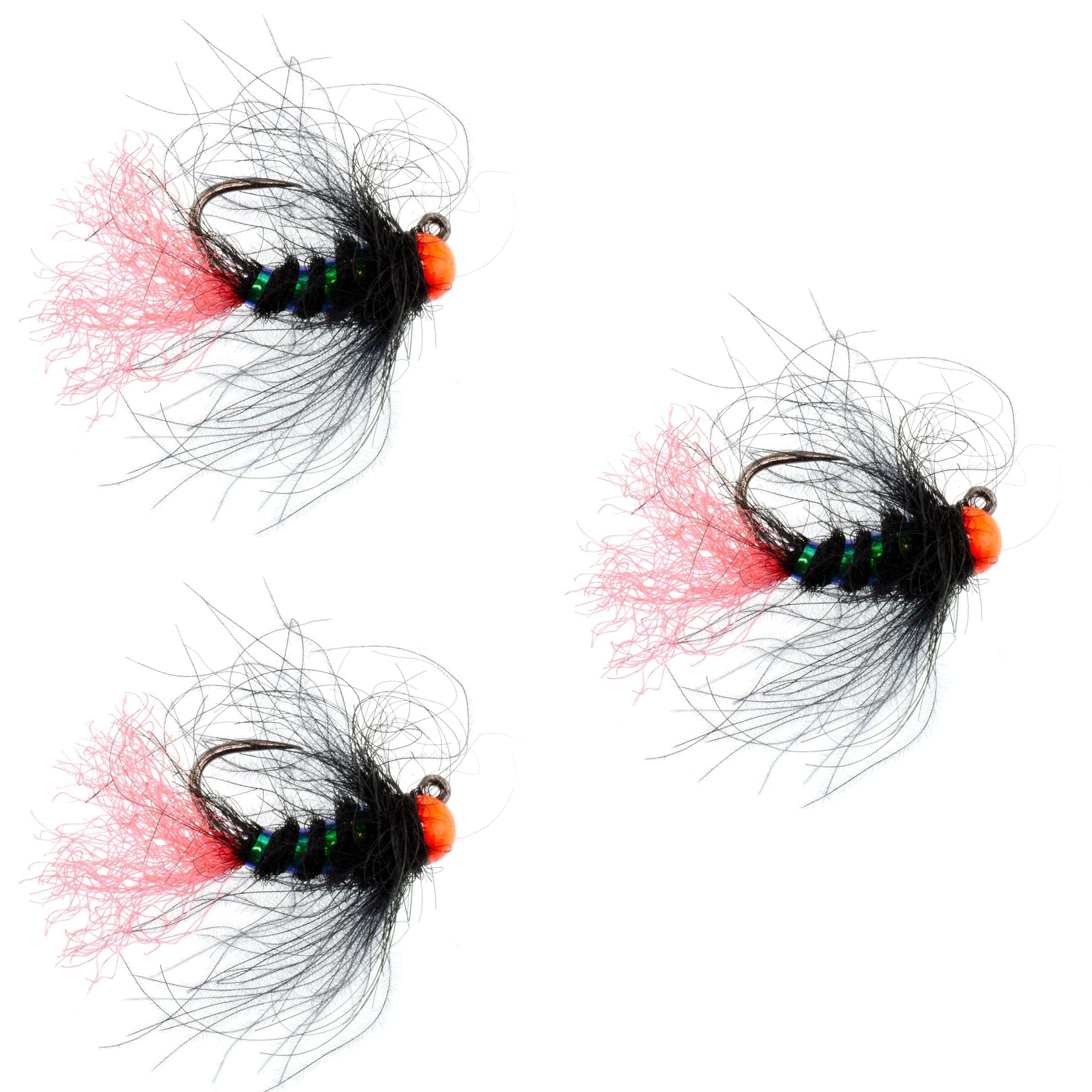 The Fly Fishing Place Trout Wet Flies 3 Pack Tungsten Hot Bead Jig Tactical Blow Torch Czech Nymph Euro Nymphing Fly - Hook Size 12