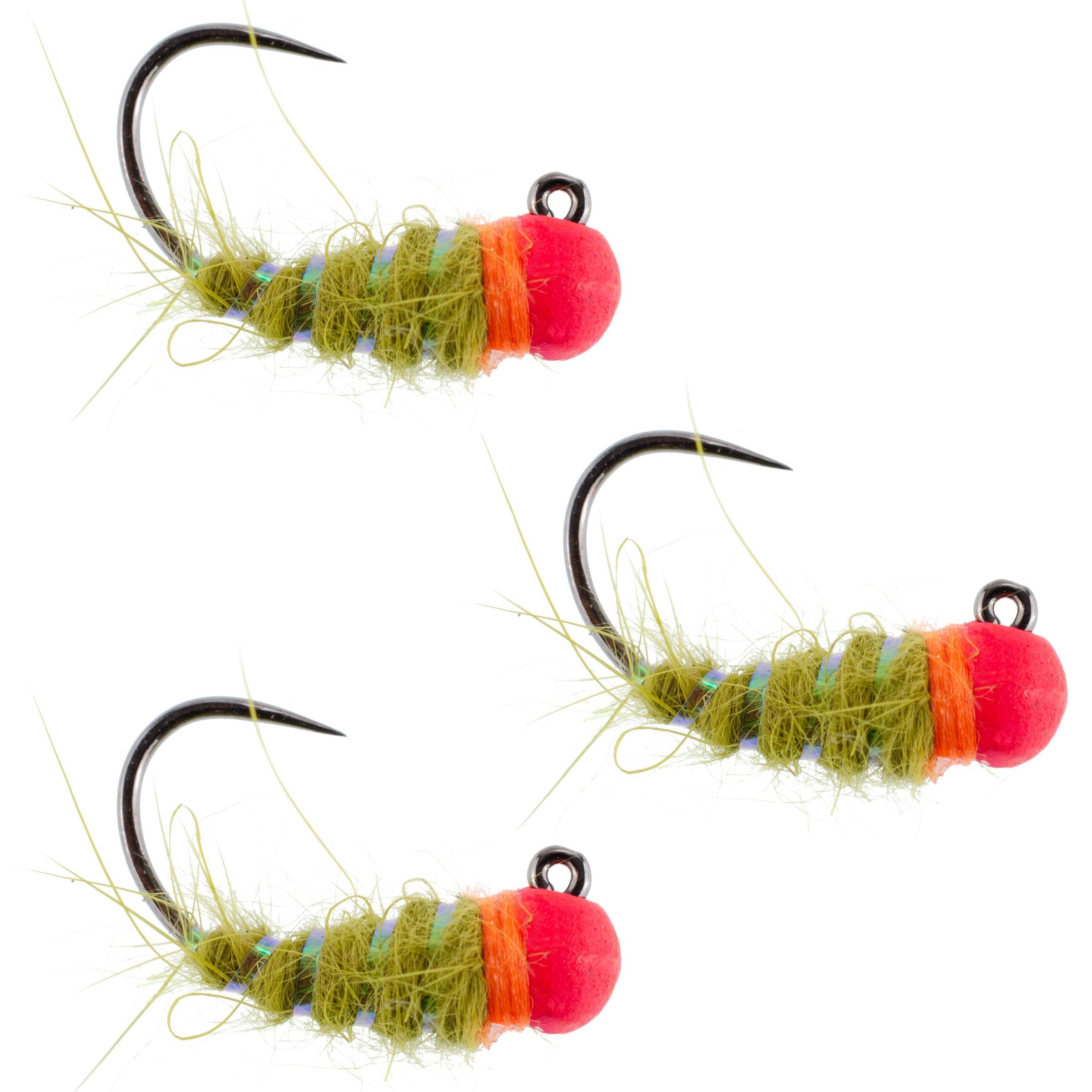 The Fly Fishing Place Trout Wet Flies 3 Pack Tungsten Hot Bead Walt's Worm Jig Tactical Czech Nymph Euro Nymphing Fly - Hook Size 12