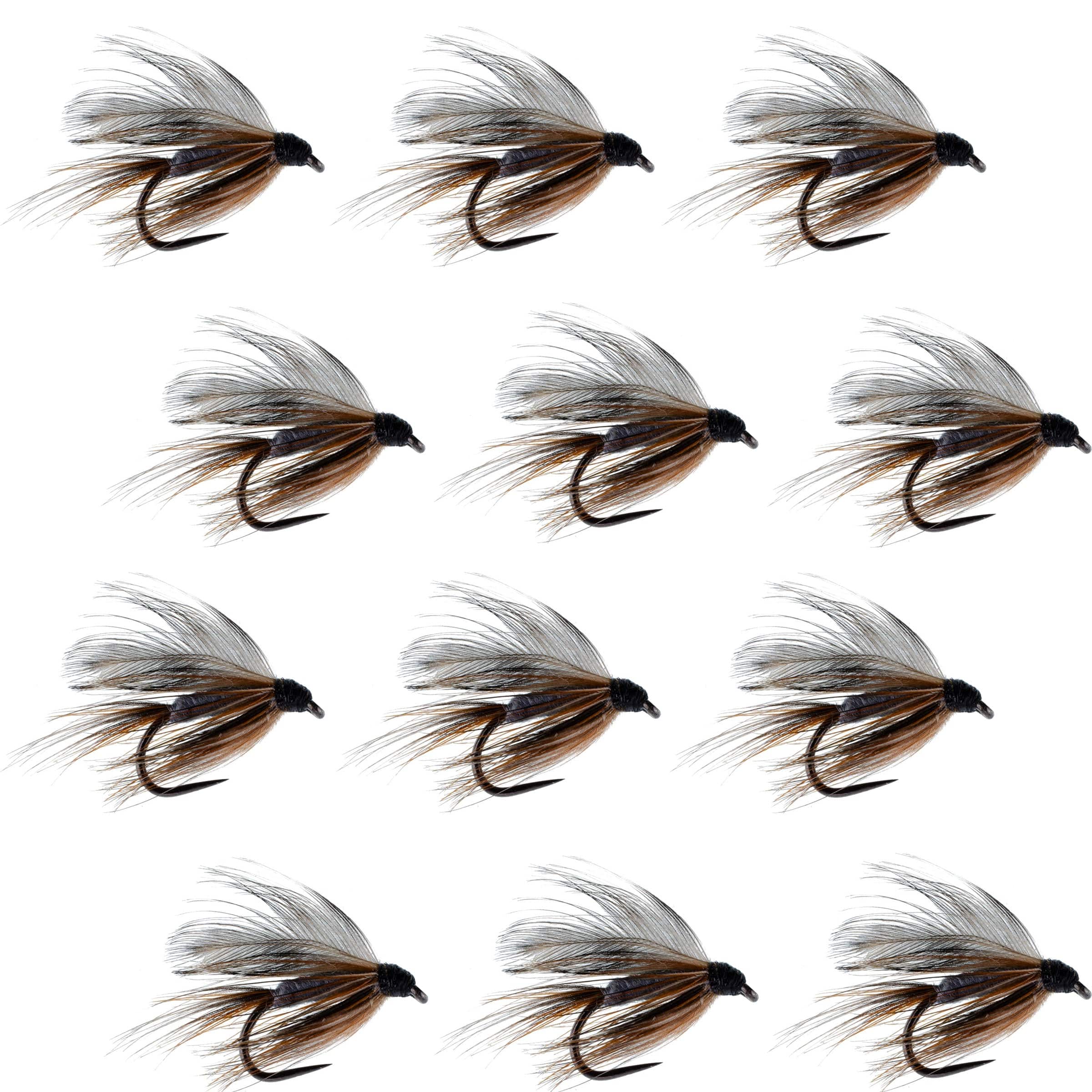 The Fly Fishing Place Trout Wet Flies Barbless Adams Classic Wet Fly Fly Fishing Flies - 1 Dozen Flies Hook Size 14