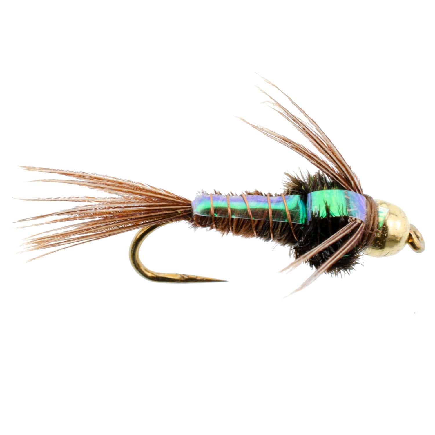 The Fly Fishing Place Trout Wet Flies Barbless Bead Head Flashback Pheasant Tail Nymph Fly 1 Dozen Flies Hook Size 14