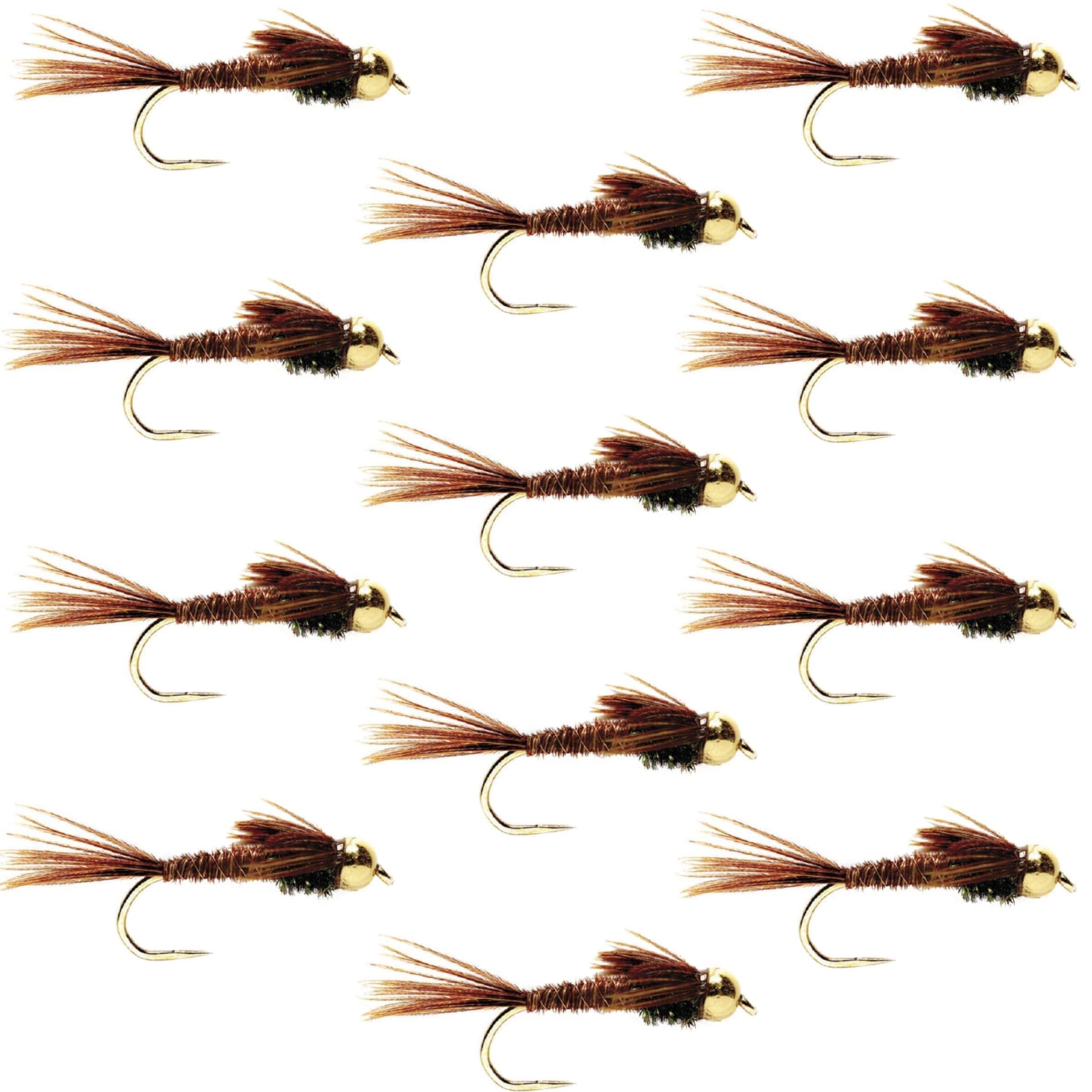 The Fly Fishing Place Trout Wet Flies Barbless Bead Head Pheasant Tail Nymph Fly 1 Dozen Flies Hook Size 10