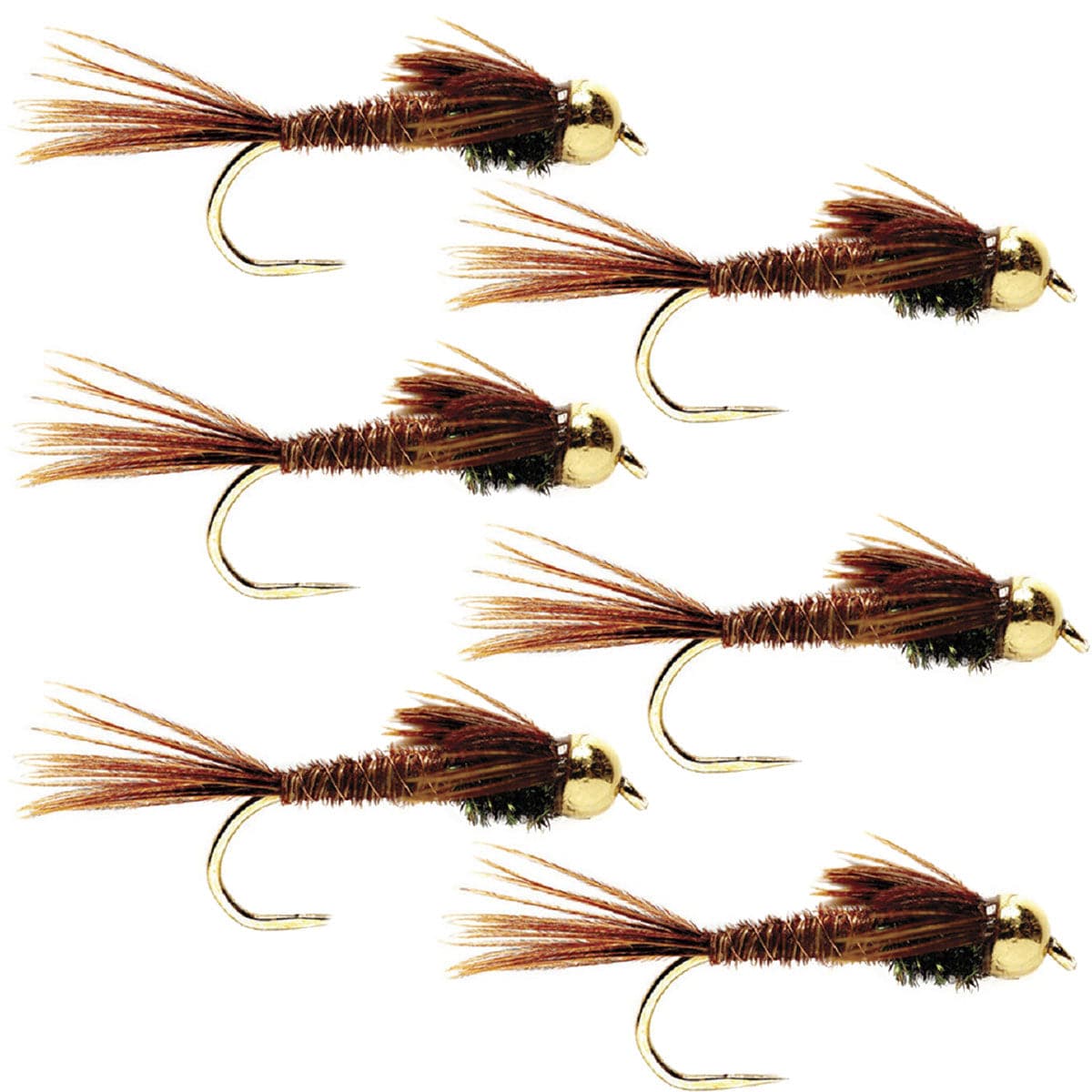 The Fly Fishing Place Trout Wet Flies Barbless Bead Head Pheasant Tail Nymph Fly 6 Flies Hook Size 16