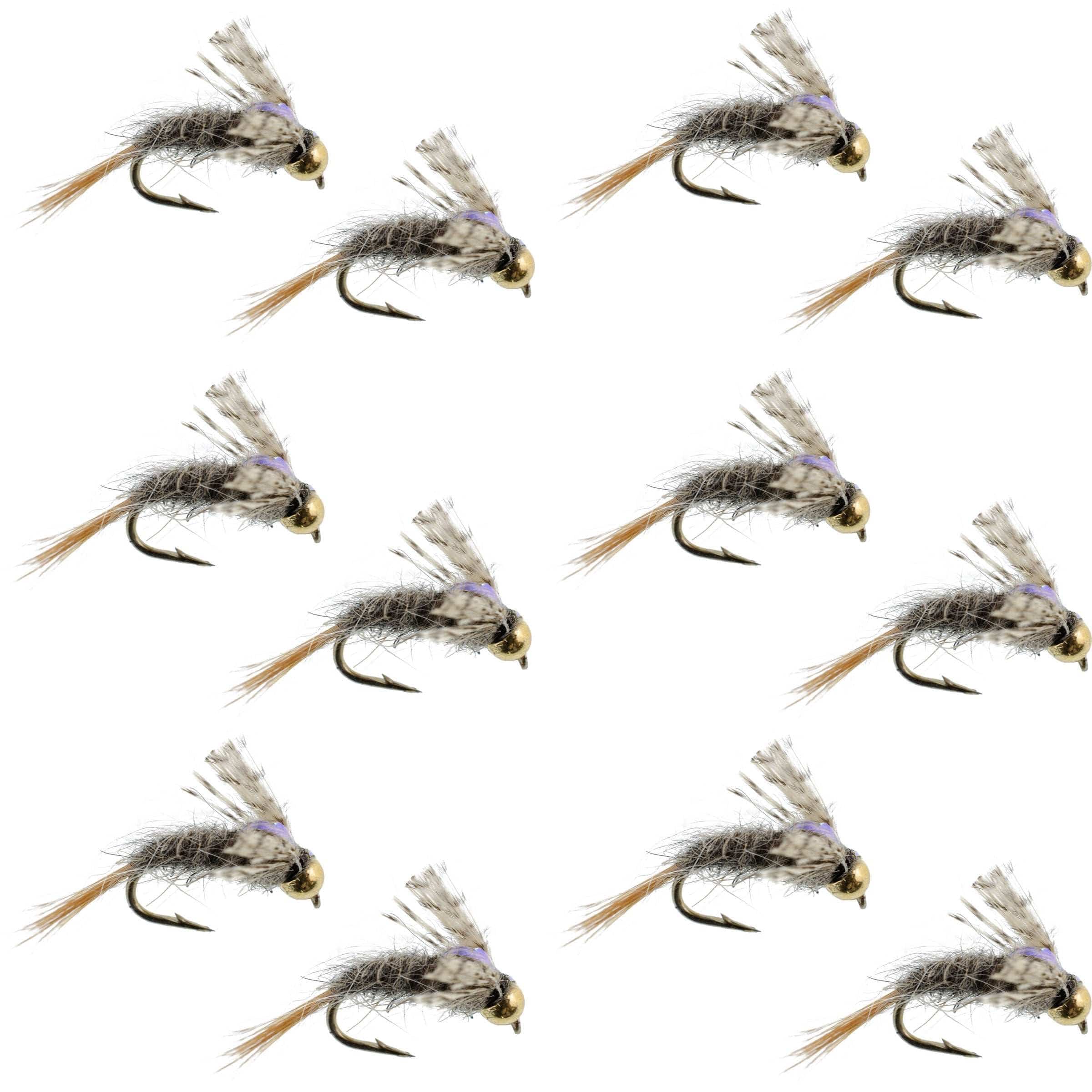 The Fly Fishing Place Trout Wet Flies Barrs Baetis Emerger BWO Wet Fly Fishing Flies - 1 Dozen Flies Hook Size 16
