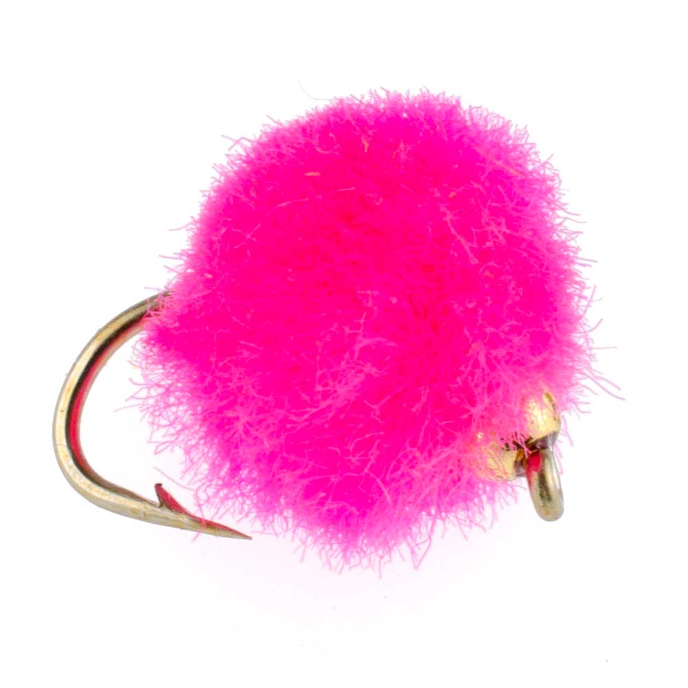 The Fly Fishing Place Trout Wet Flies Bead Head Hot Pink Egg Fly Fishing Flies - 6 Flies Hook Size 16