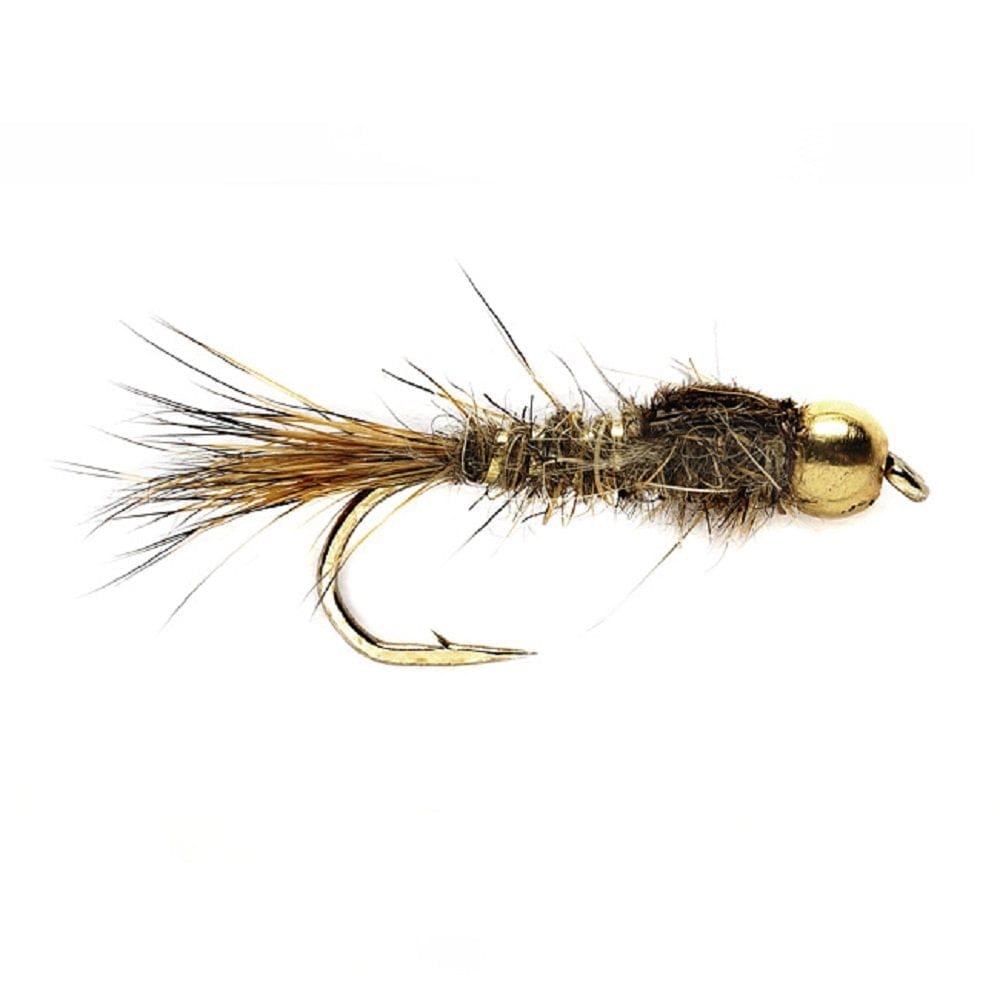 The Fly Fishing Place Trout Wet Flies Bead Head Nymph Fly Fishing Flies - Gold Ribbed Hare's Ear Trout Fly - Nymph Wet Fly - 6 Flies Hook Size 10