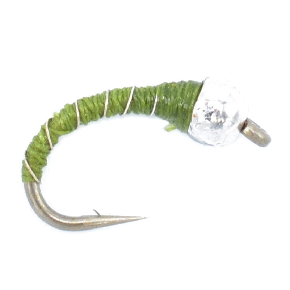 The Fly Fishing Place Trout Wet Flies Bead Head Olive Zebra Midge Still Water Nymph Fly - 6 Flies Hook Size 16