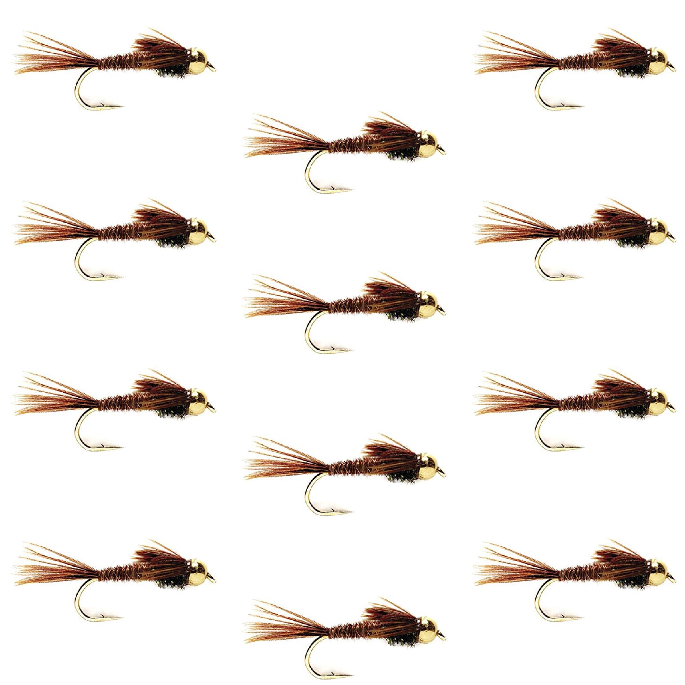 The Fly Fishing Place Trout Wet Flies Bead Head Pheasant Tail Nymph 1 Dozen Fly Fishing Flies  Size 12