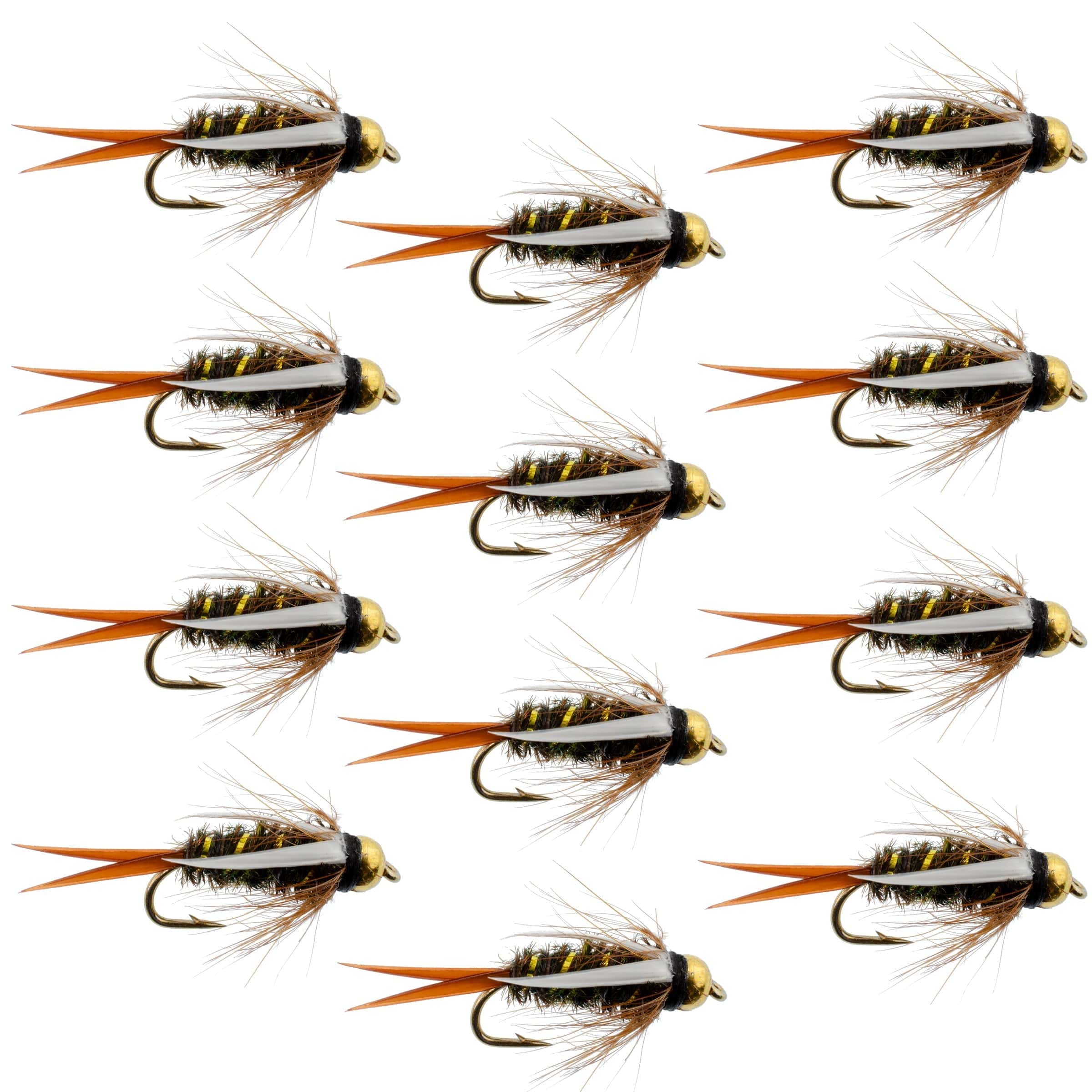 The Fly Fishing Place Trout Wet Flies Bead Head Prince Nymph Fly Fishing Flies - 1 Dozen Flies Hook Size 14
