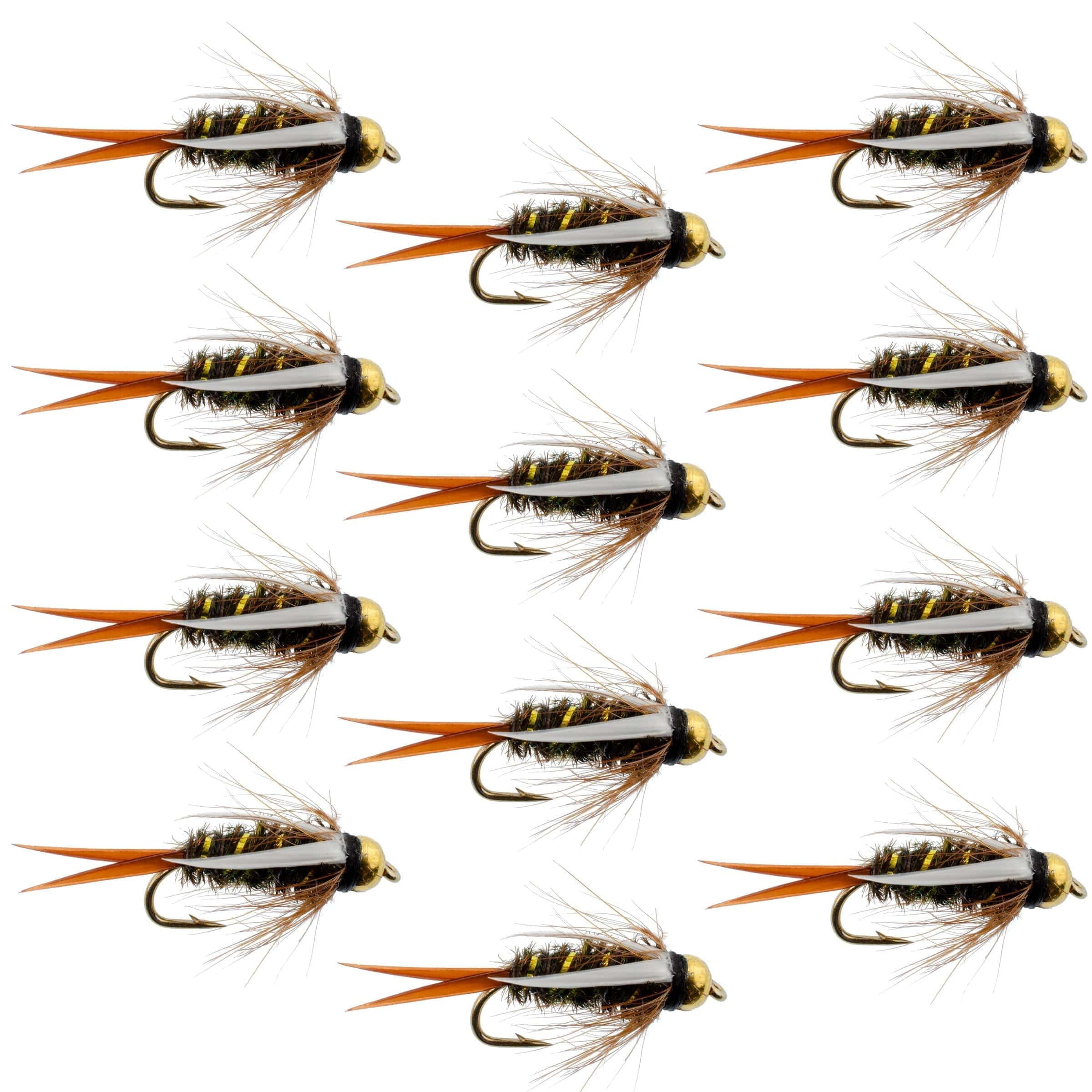 The Fly Fishing Place Trout Wet Flies Bead Head Prince Nymph Fly Fishing Flies - 1 Dozen Flies Hook Size 16
