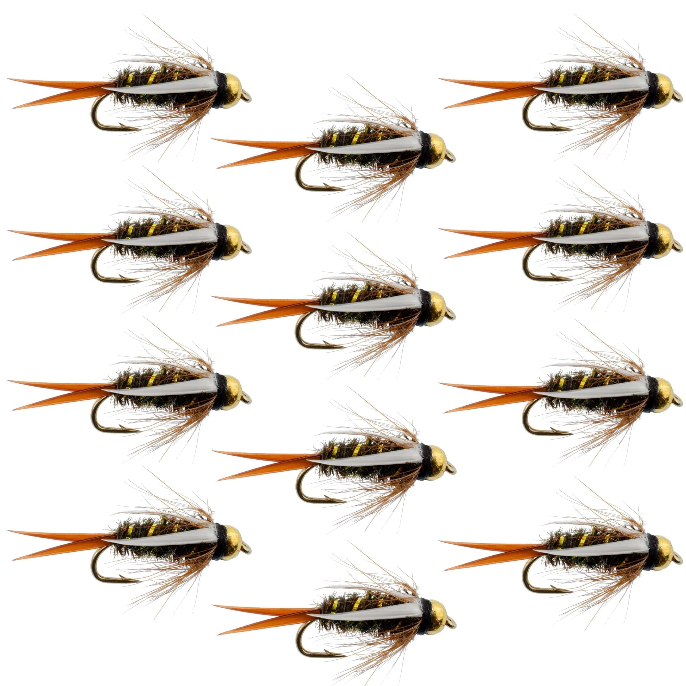 The Fly Fishing Place Trout Wet Flies Bead Head Prince Nymph Fly Fishing Flies - 1 Dozen Flies Hook Size 18