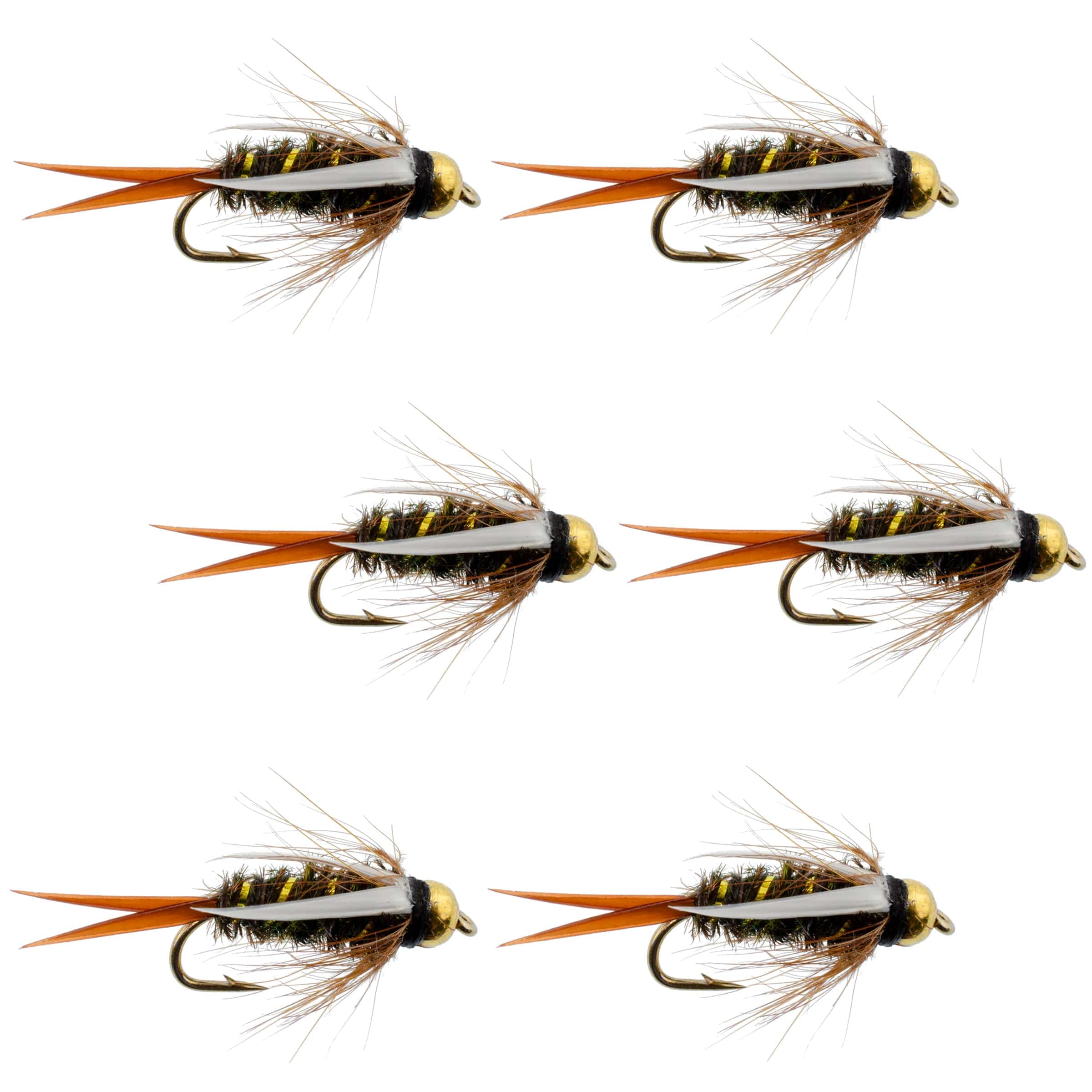 The Fly Fishing Place Trout Wet Flies Bead Head Prince Nymph Fly Fishing Flies - Set of 6 Flies Hook Size 10