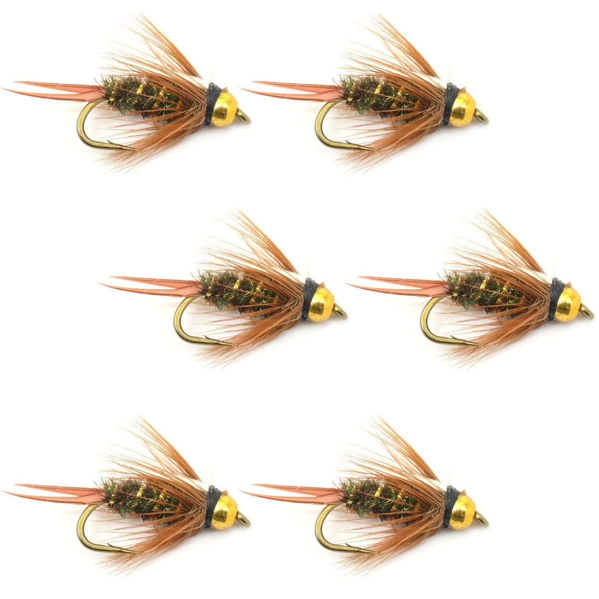 The Fly Fishing Place Trout Wet Flies Bead Head Prince Nymph Fly Fishing Flies - Set of 6 Flies Hook Size 12
