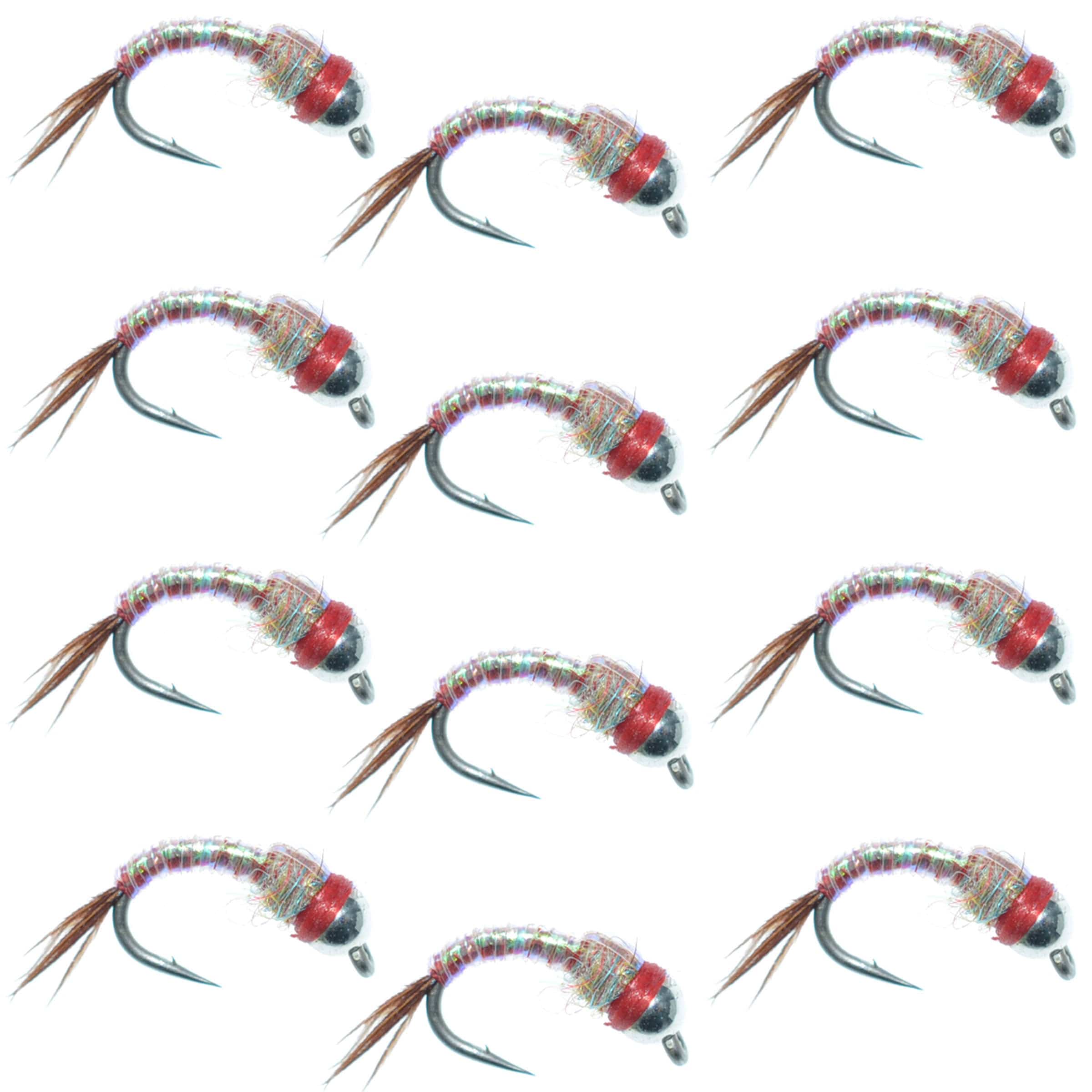The Fly Fishing Place Trout Wet Flies Bead Head Rainbow Warrior Nymph Fly Fishing Flies One Dozen Hook Size 14