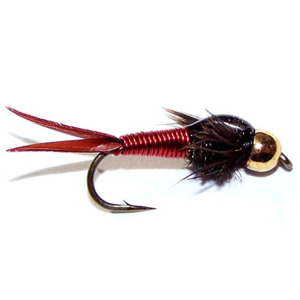 The Fly Fishing Place Trout Wet Flies Bead Head Red Copper John Nymph Fly 6 Flies -  Hook Size 10
