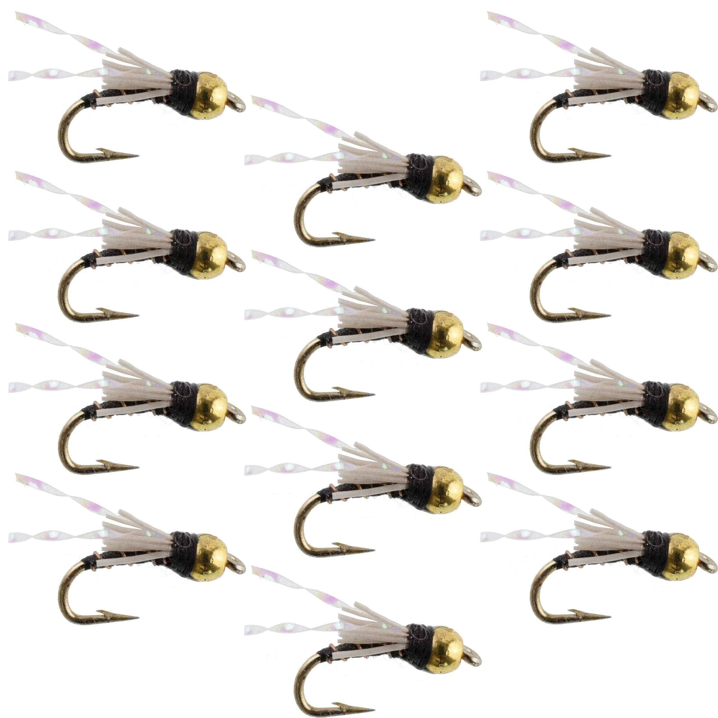 The Fly Fishing Place Trout Wet Flies Beadhead Black 3 Dollar Dip Serendipity Wet Fly Fishing Flies - 1 Dozen Flies Hook Size 16