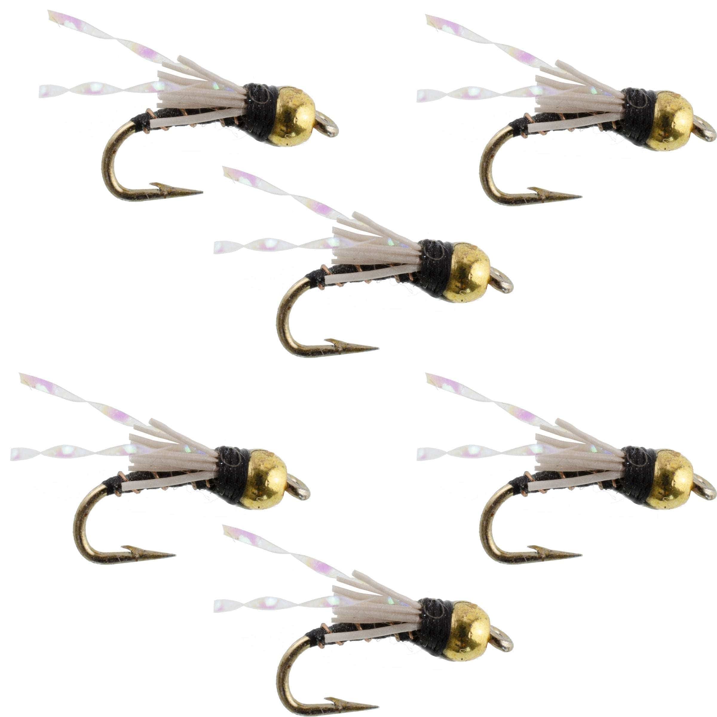 The Fly Fishing Place Trout Wet Flies Beadhead Black 3 Dollar Dip Serendipity Wet Fly Fishing Flies - 6 Flies Hook Size 18