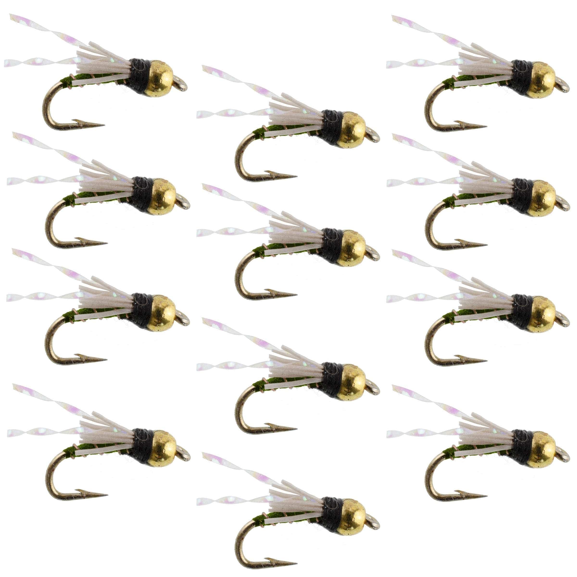 The Fly Fishing Place Trout Wet Flies Beadhead Olive 3 Dollar Dip Serendipity Wet Fly Fishing Flies - 1 Dozen Flies Hook Size 16