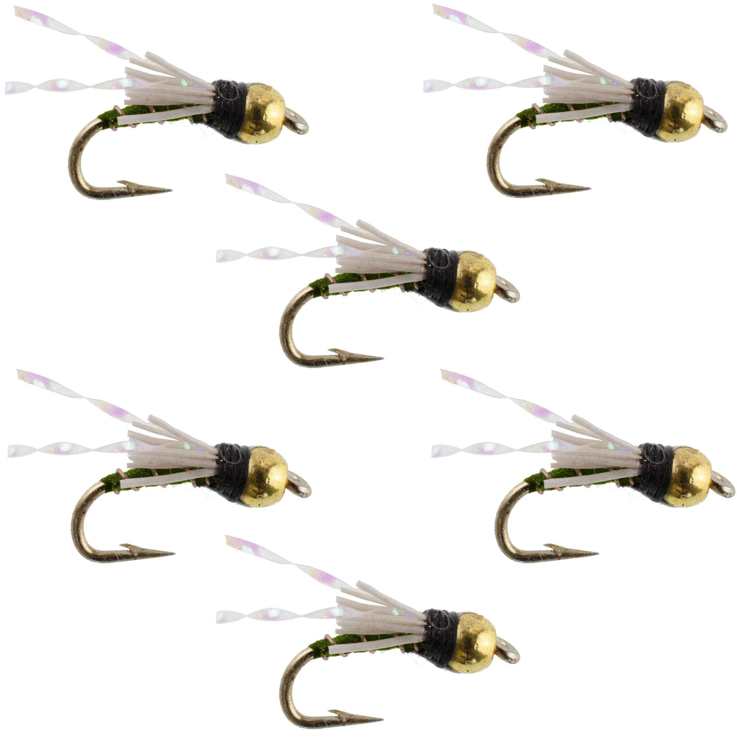 The Fly Fishing Place Trout Wet Flies Beadhead Olive 3 Dollar Dip Serendipity Wet Fly Fishing Flies - 6 Flies Hook Size 18