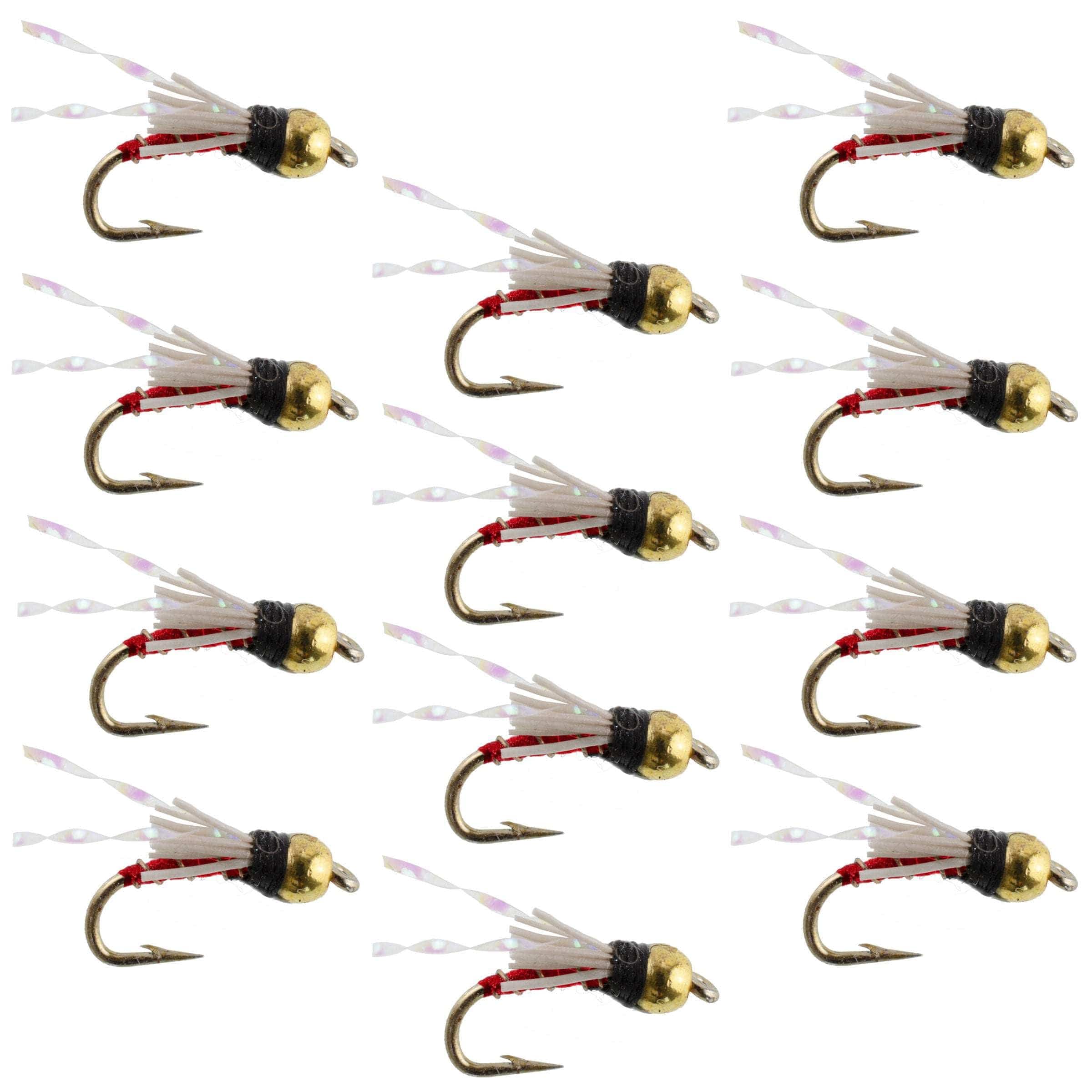 The Fly Fishing Place Trout Wet Flies Beadhead Red 3 Dollar Dip Serendipity Wet Fly Fishing Flies - 1 Dozen Flies Hook Size 18